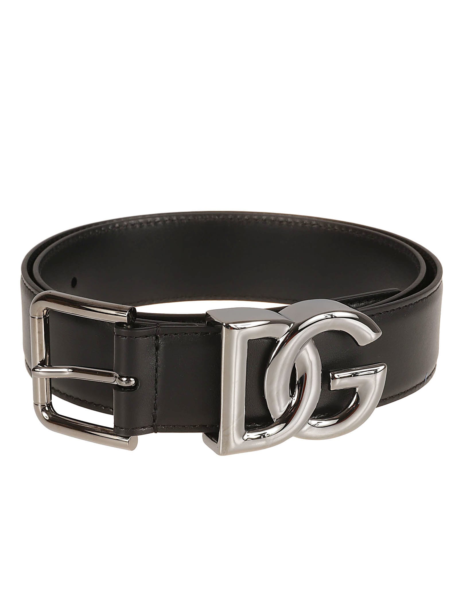 Shop Dolce & Gabbana Logo Buckle Belt In Black