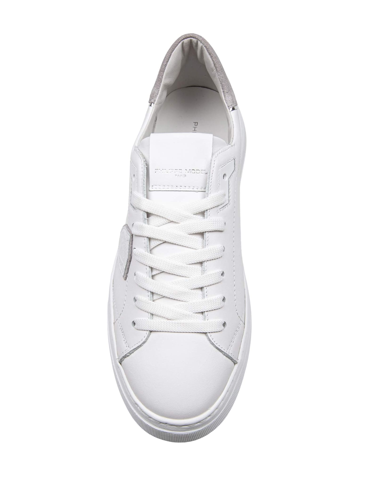 Philippe Model Sneakers Temple Low Man In Leather Color White/grey  In White