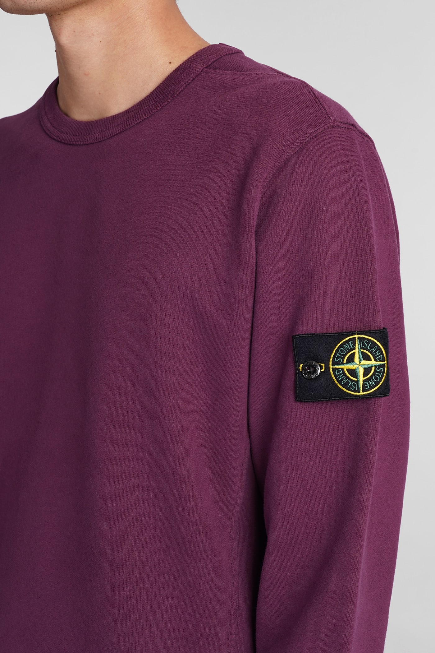 Shop Stone Island Sweatshirt In Viola Cotton