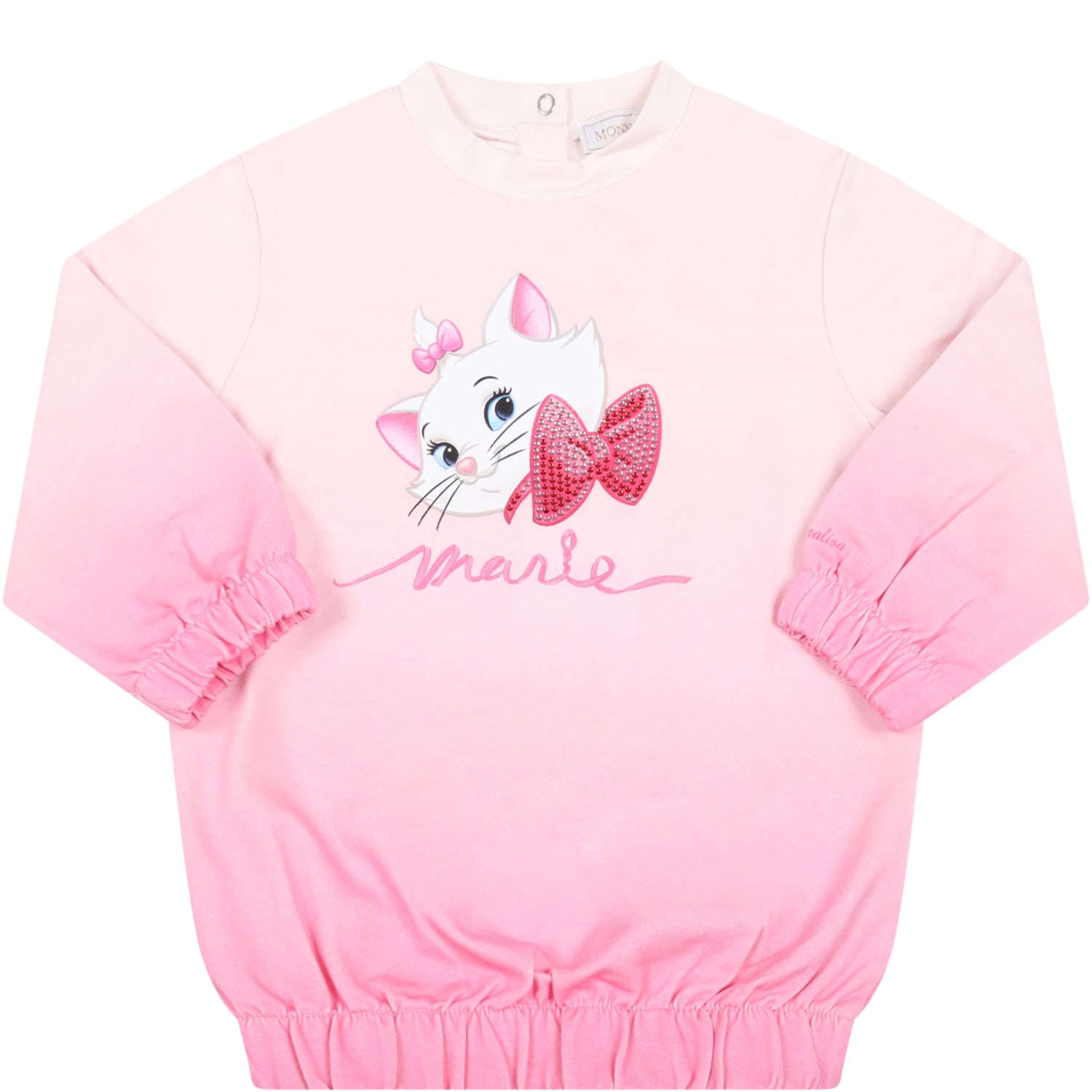 Monnalisa Pink Dress For Baby Girl With Aristocats