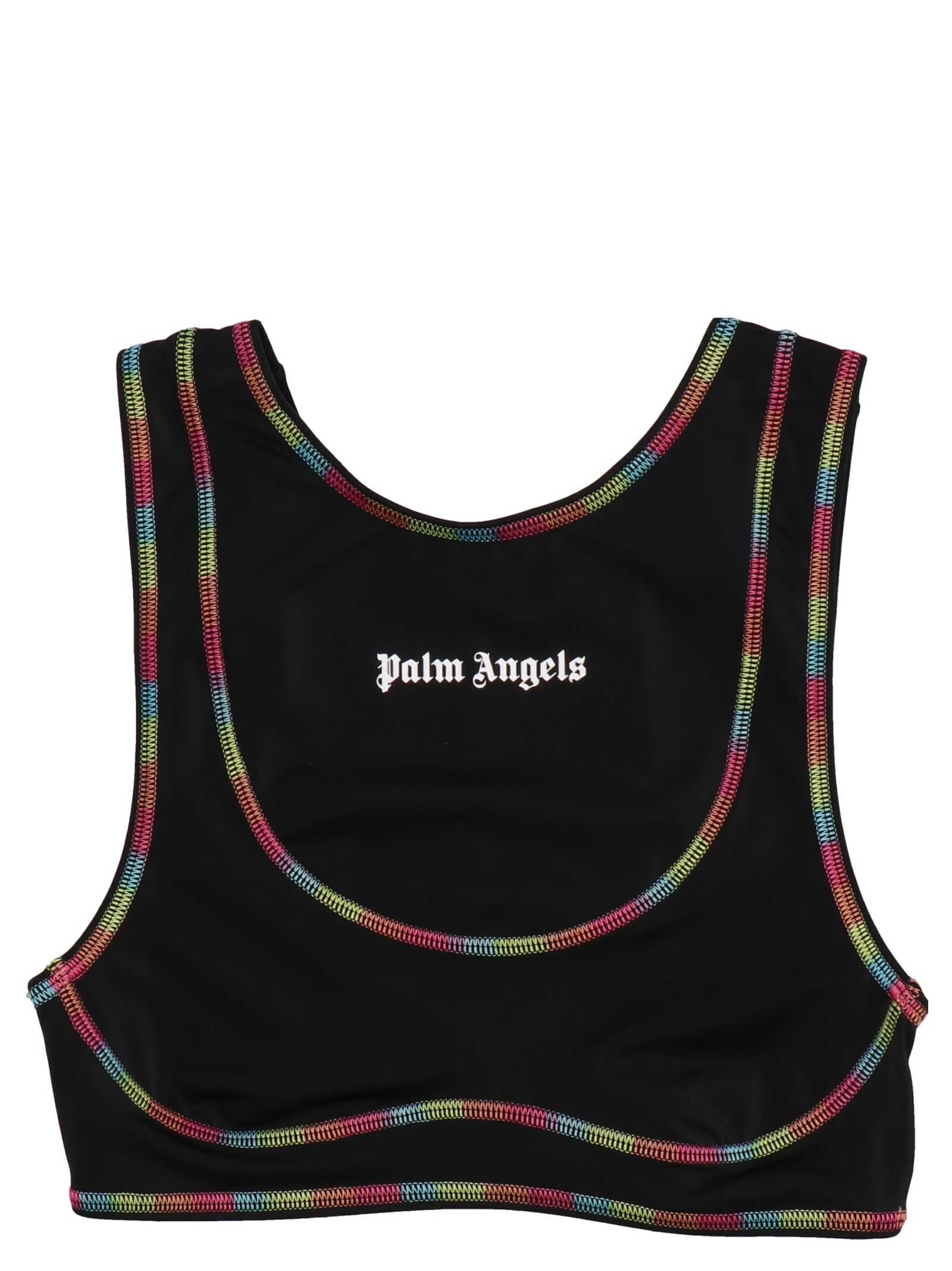 Shop Palm Angels Rainbow Miami Sporty Top In Black