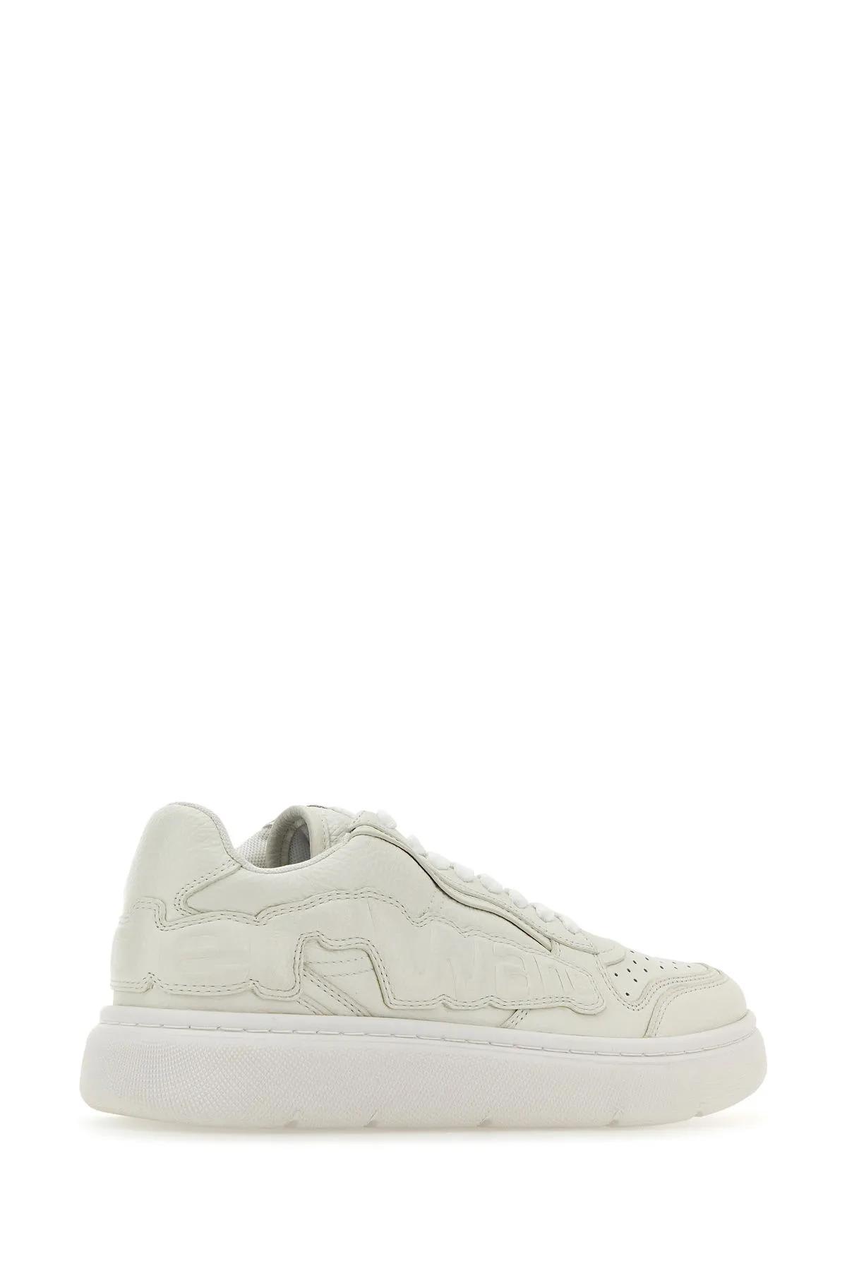 Shop Alexander Wang White Leather Puff Sneakers In Bianco