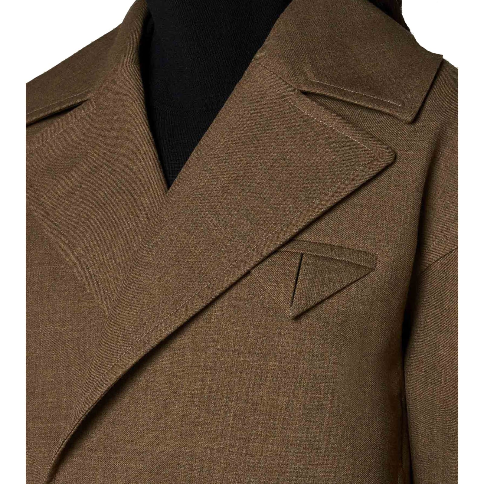 Shop Bottega Veneta Wool Cropped Jacket In Brown