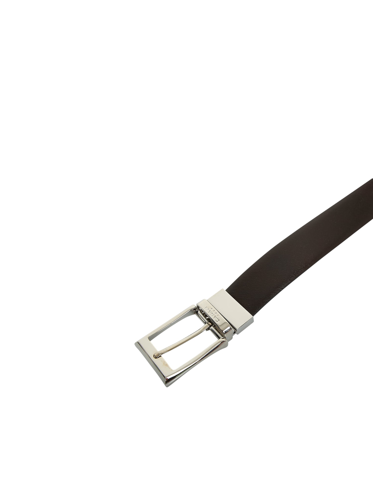 Shop Canali Leather Belt With Engraved  Logo. Minimal But Essential To Complete The Most Casual Looks In Black