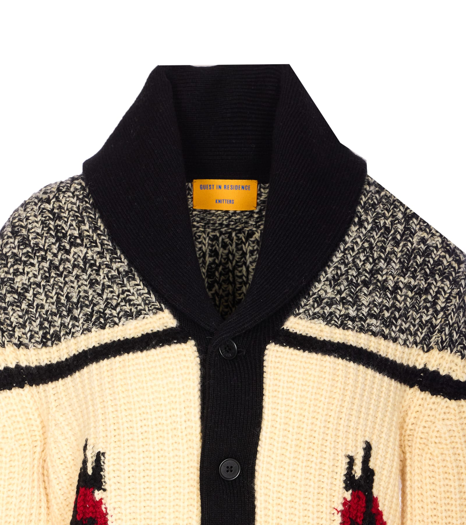 Guest In Residence Horse-intarsia Buttoned Cardigan In White