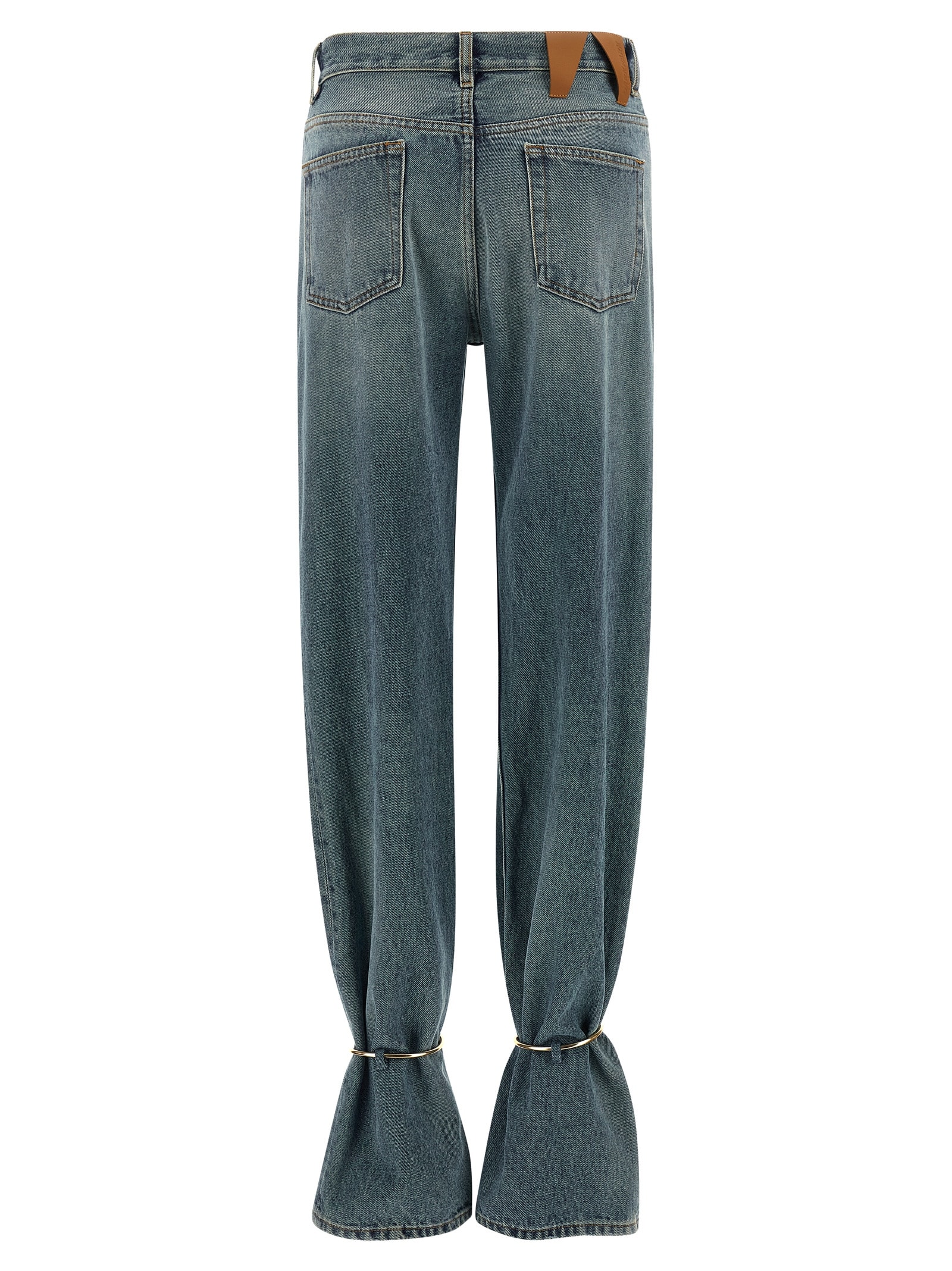 Darkpark Flared Hem Adjustable Jeans Pockets In Blue