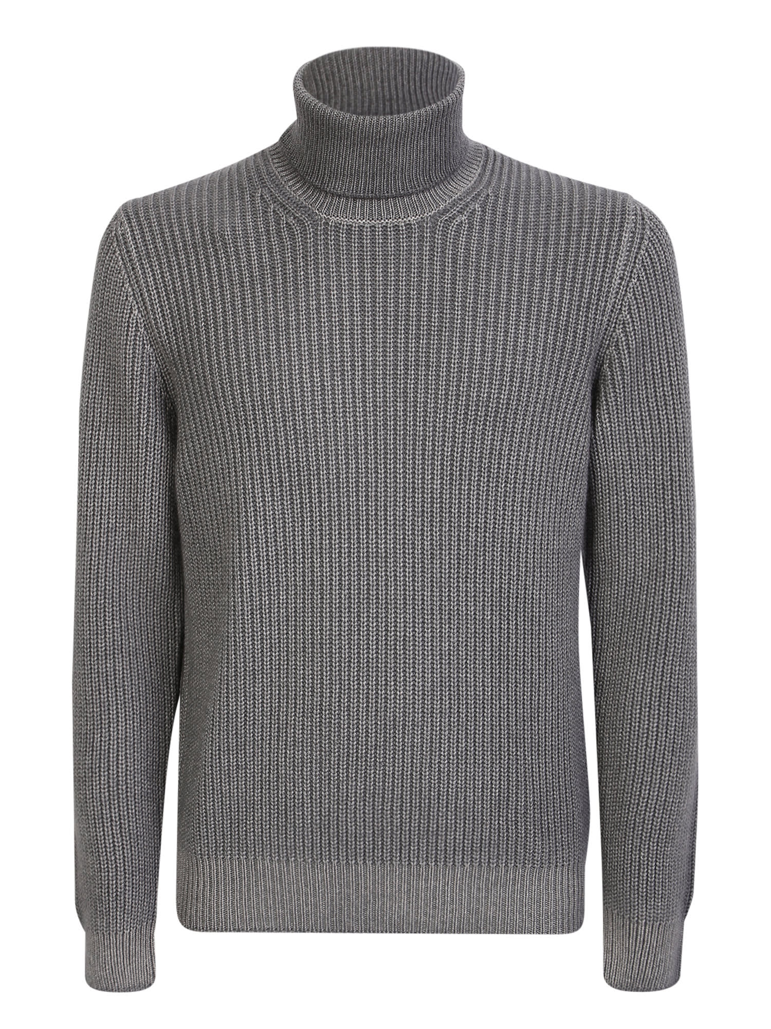 Shop Lardini Ribbed Cashmere Pullover Grey