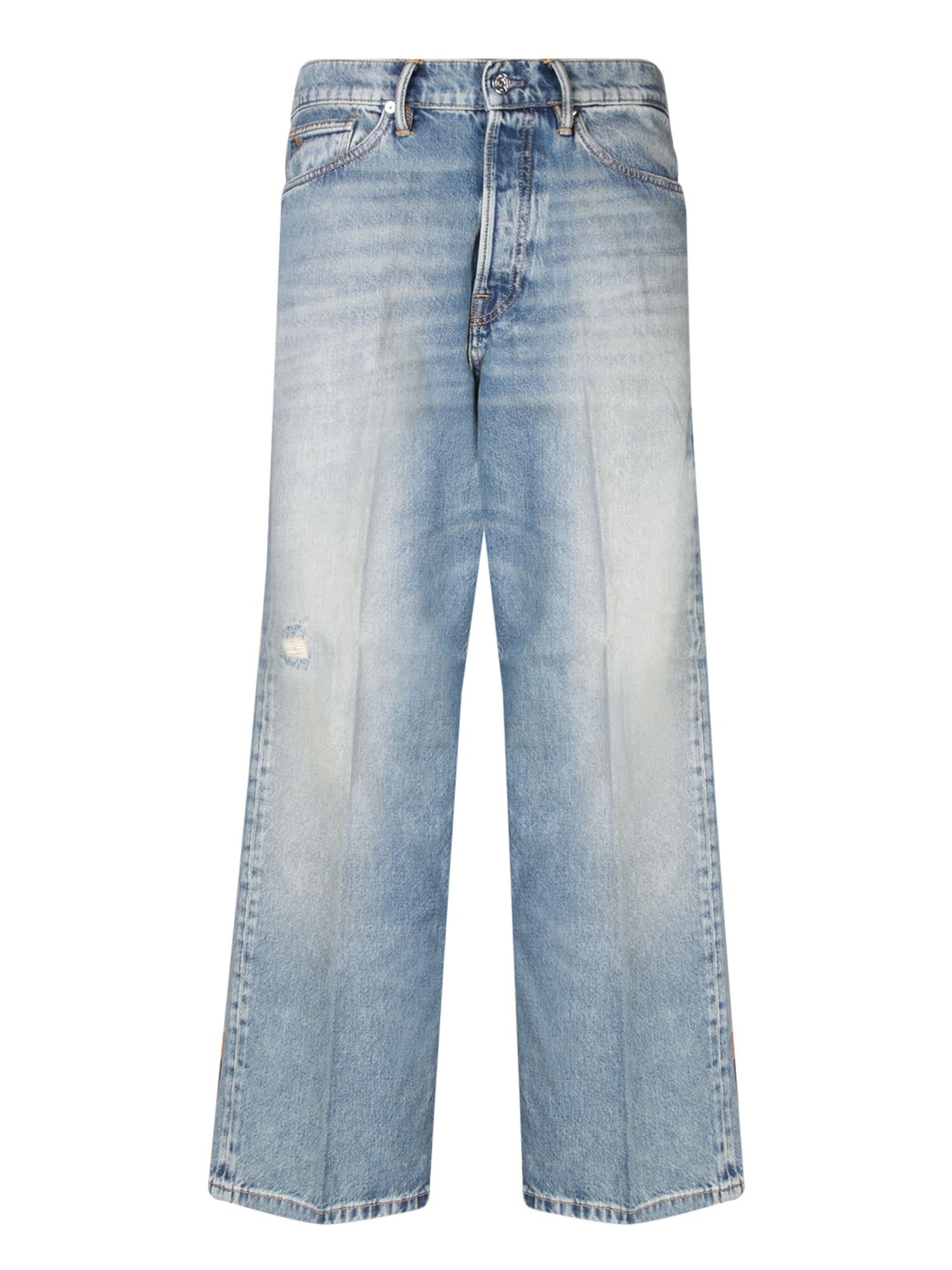 Shop Nine In The Morning Icaro Wide Fit Blue Denim Jeans
