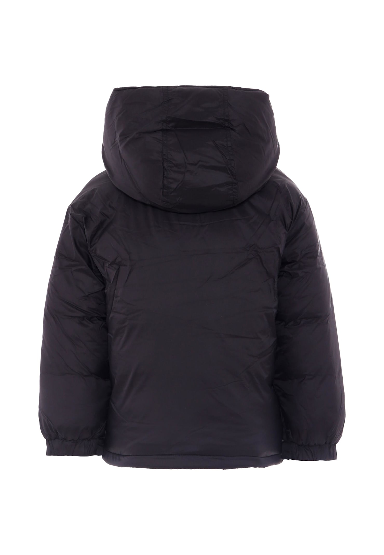 N°21 Black Down Jacket For Boy With Logo In Purple