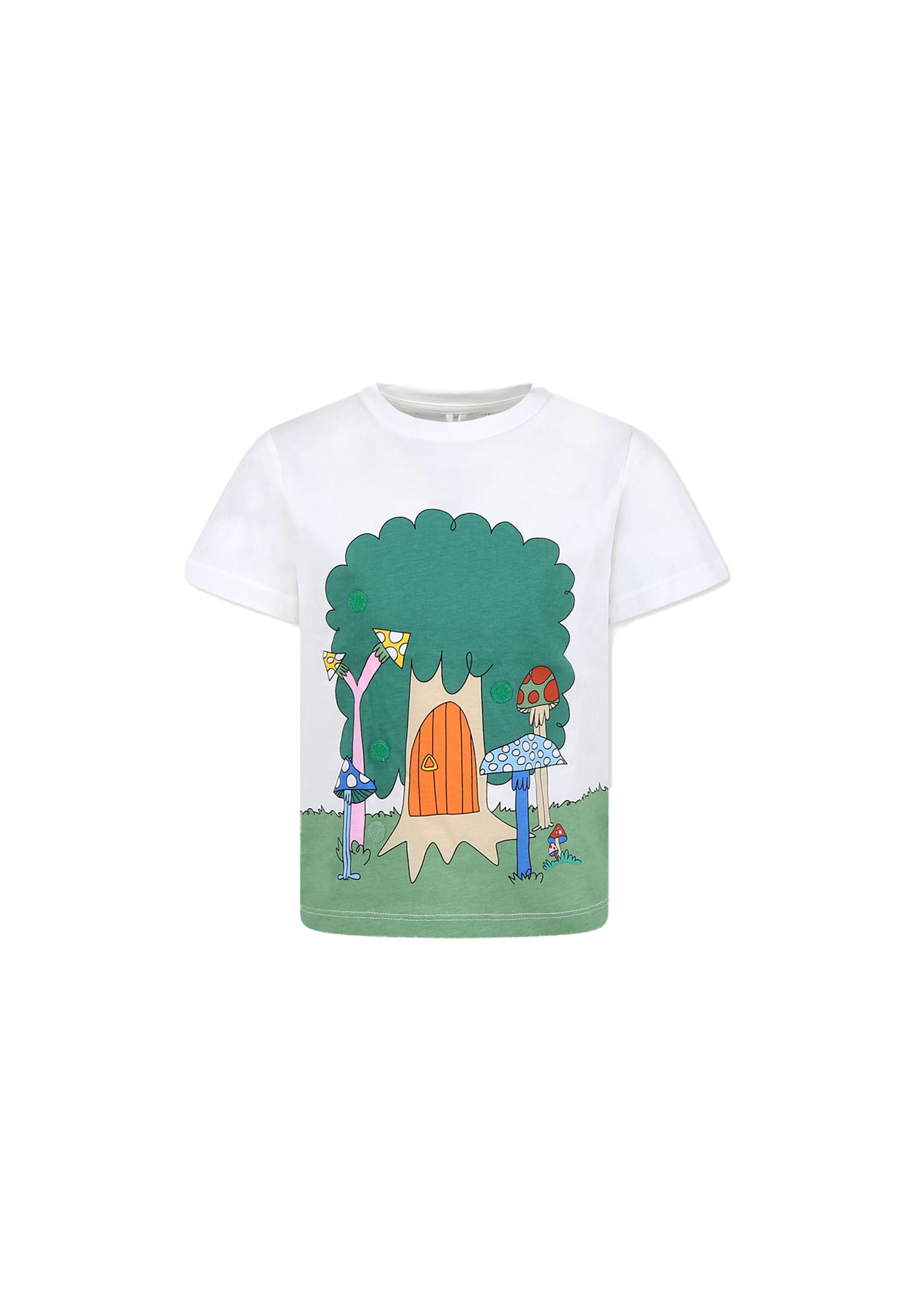 Stella Mccartney White T-shirt For Boy With Forest In White