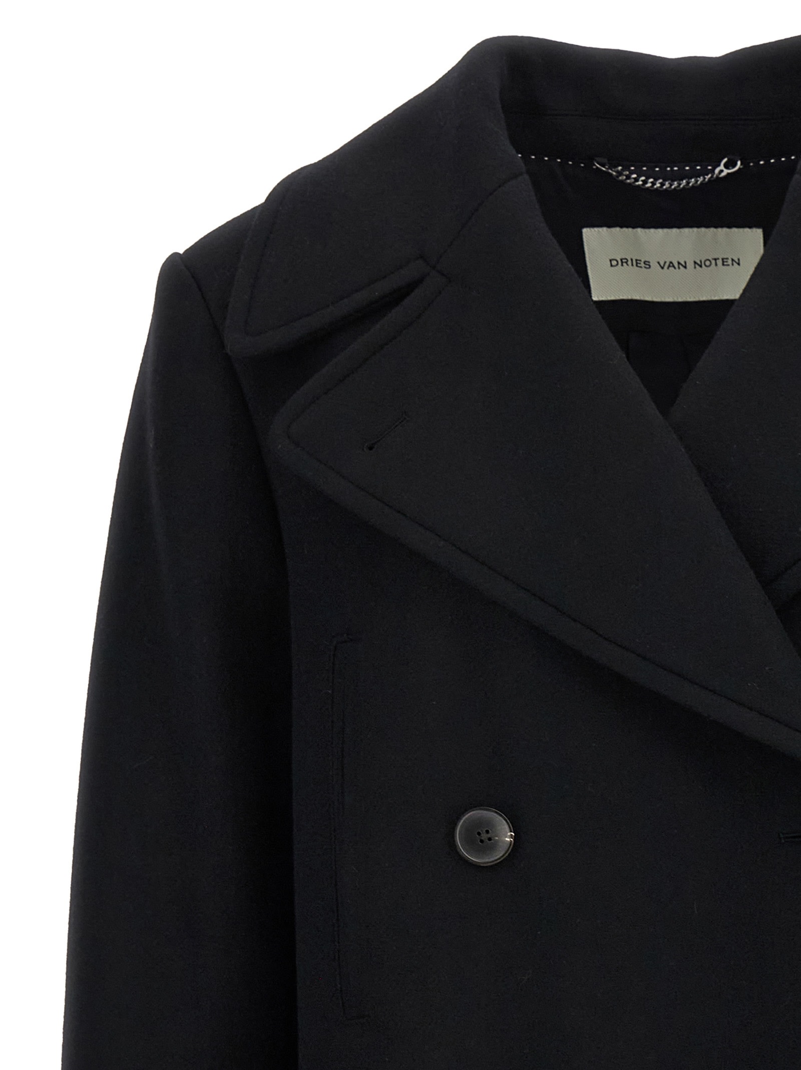 Dries Van Noten Lapel Long-sleeved Suit Jacket In Black