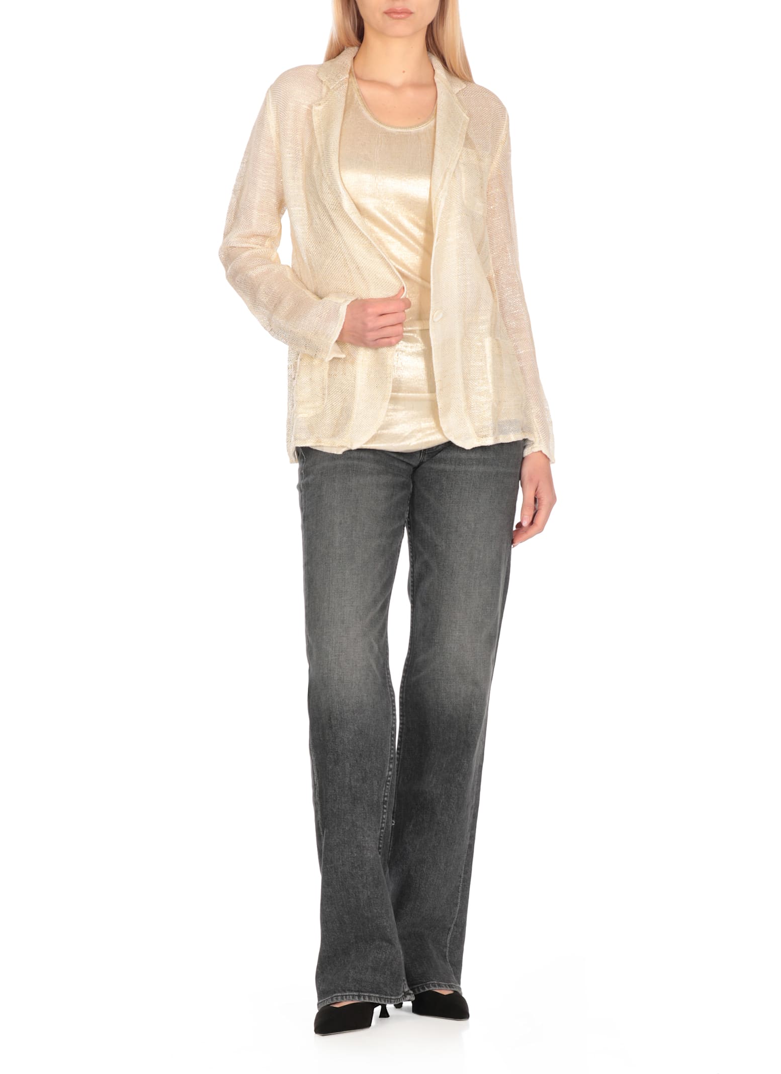 Avant Toi Single-breasted Suit Coat In Golden