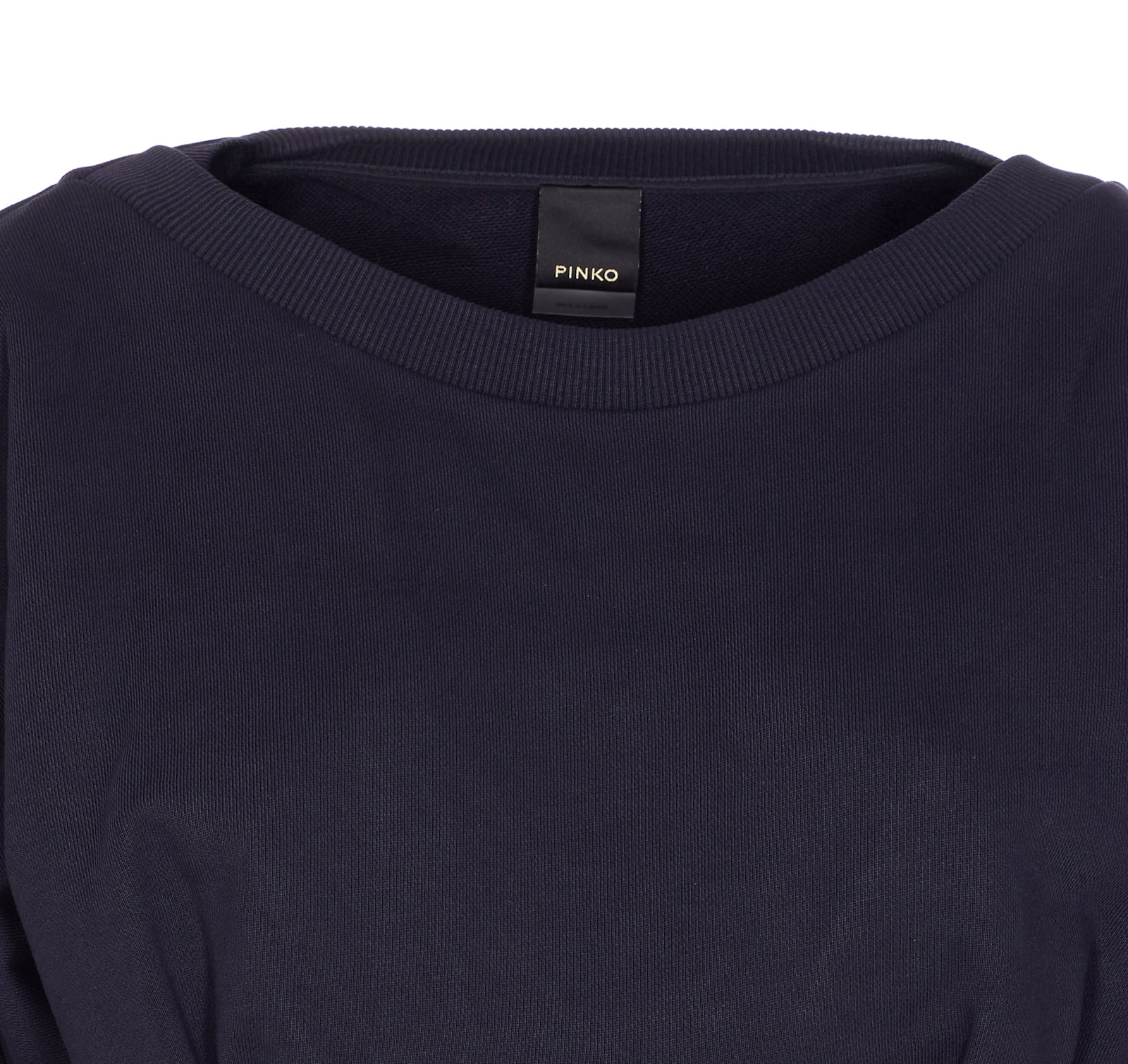 Pinko Cropped Knitwear With Corset And Gold Buttons In Blue