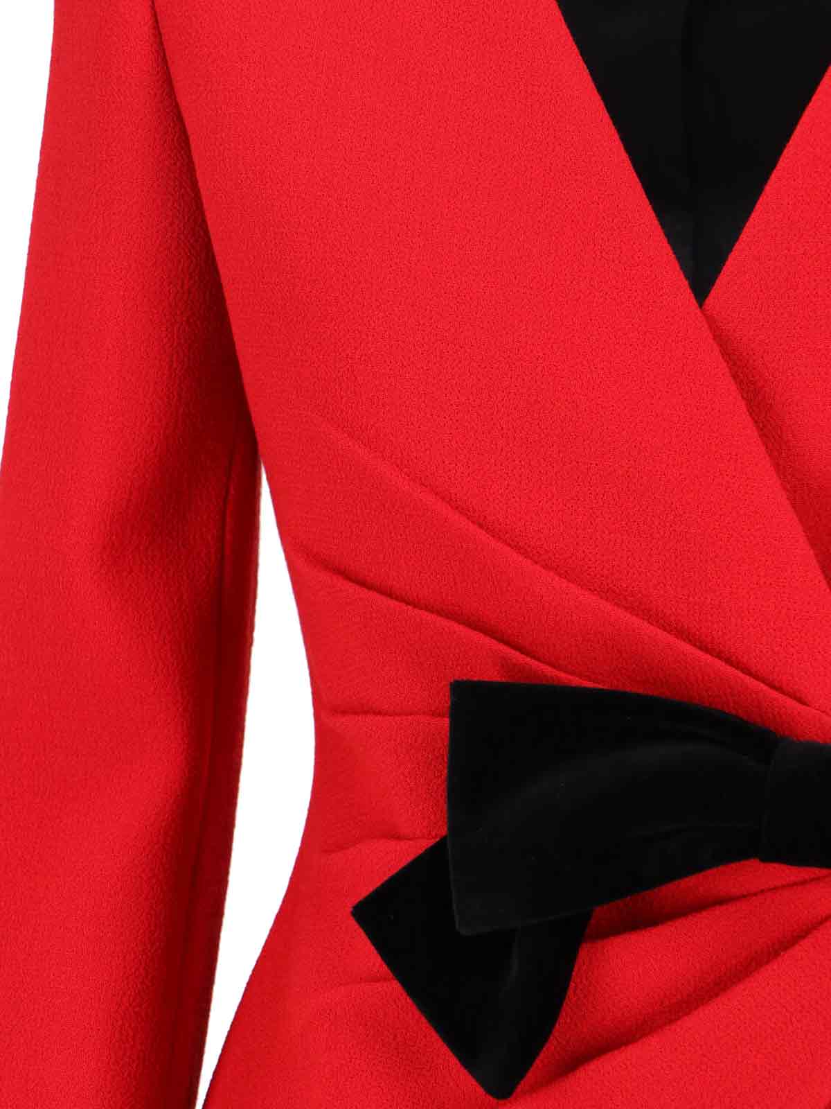 Valentino Tailored Jacket With Bow Detail And Long Sleeves In Red