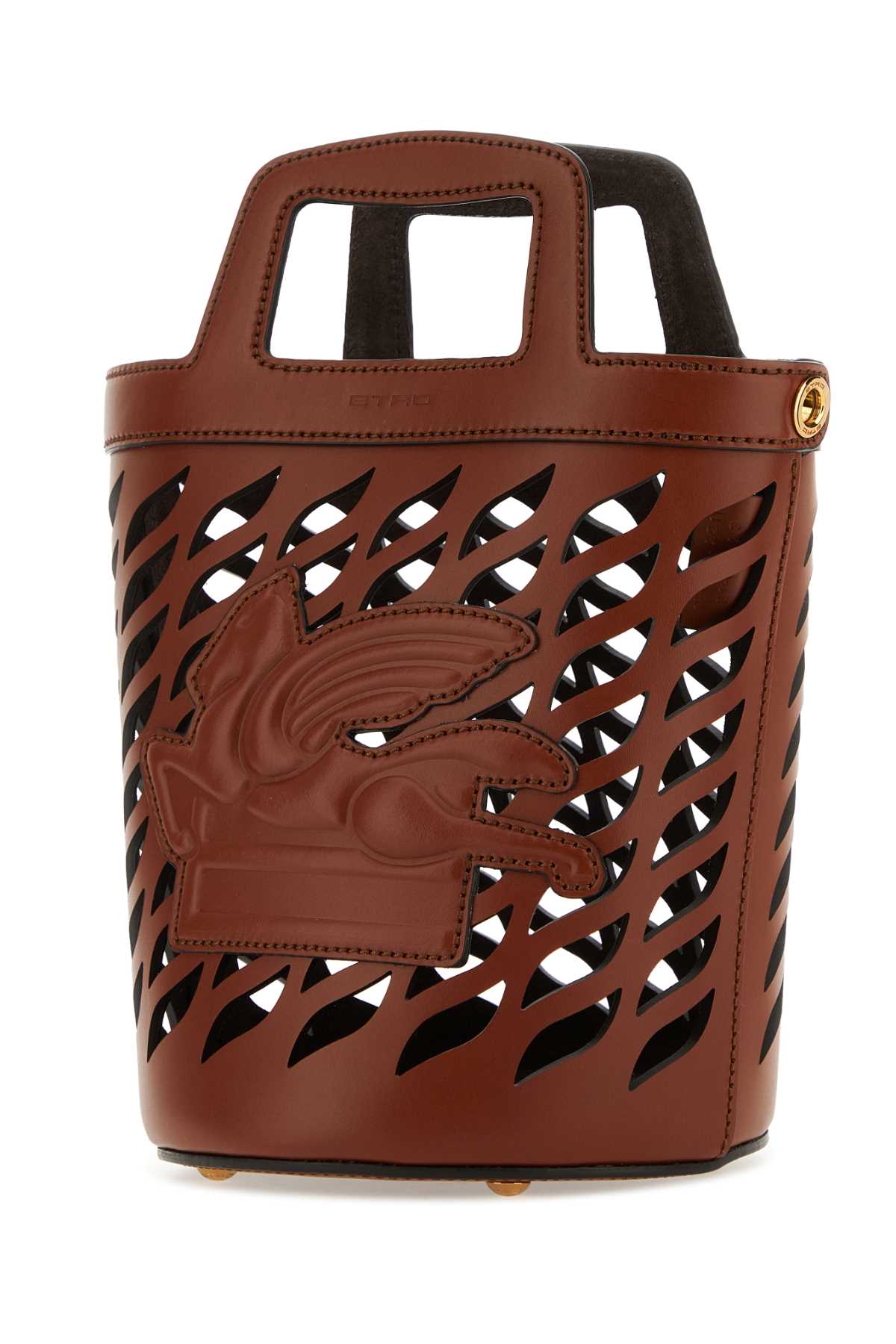 Shop Etro Brown Leather Coffa Bucket Bag In 101
