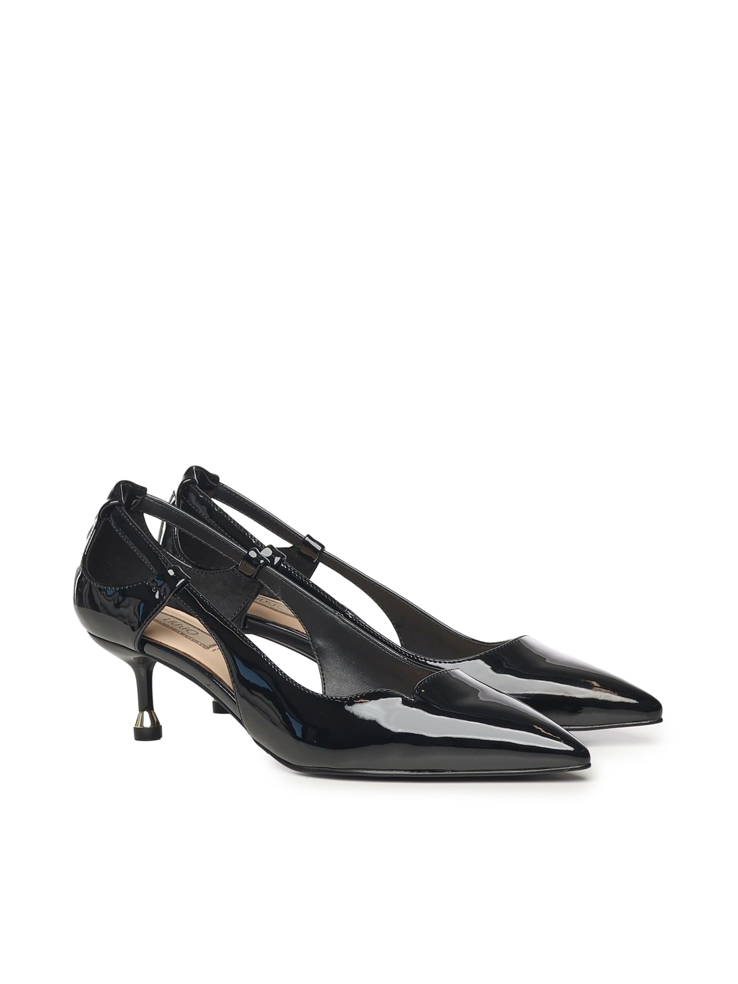 Liu •jo Patent Leather Pumps With Cut-outs In Black