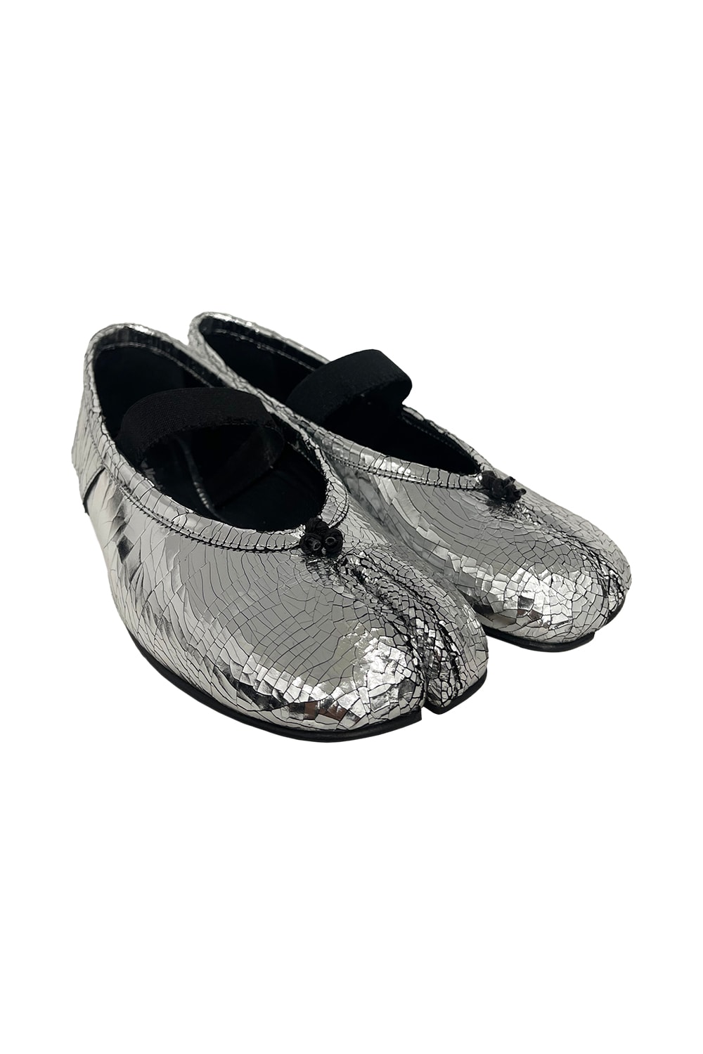 Maison Margiela Tabi Ballerina Broken Mirror In Silver