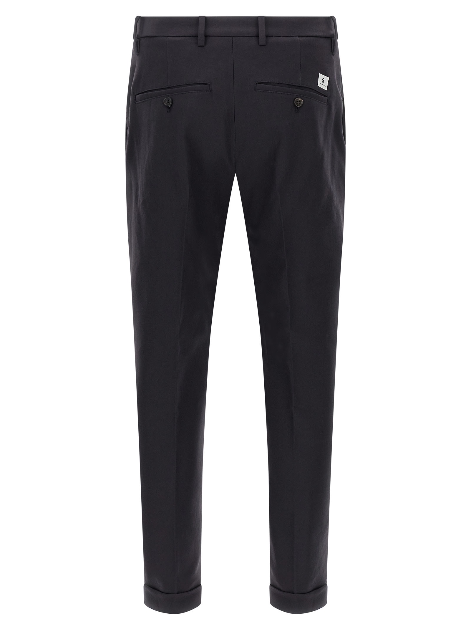 Department Five Pressed-pleat Turn-up Trousers In Black
