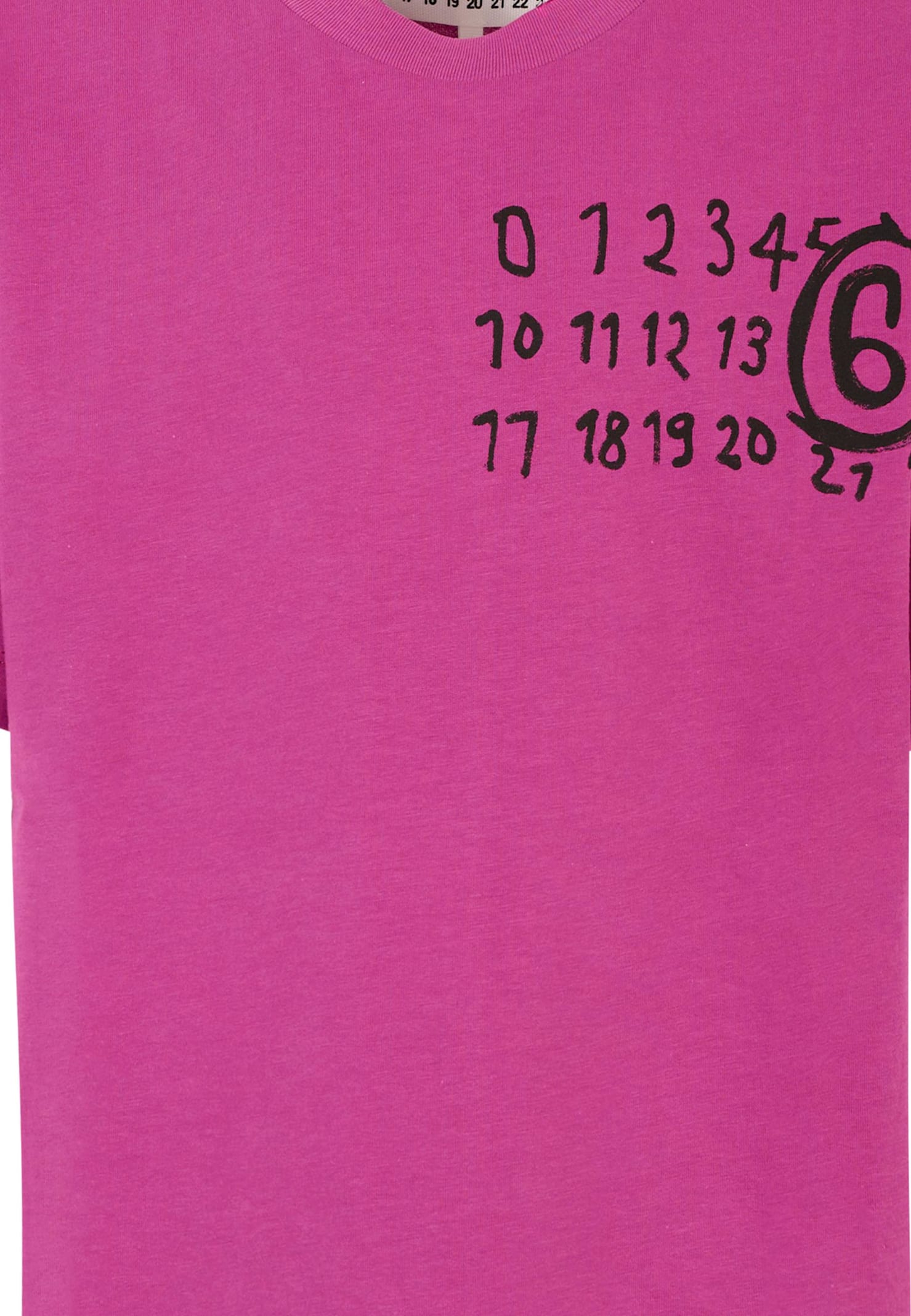 Mm6 Maison Margiela Purple T-shirt For Girl With Black Logo In Purple