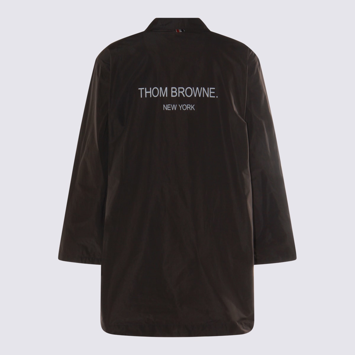 Thom Browne Dark Grey Coat In Black