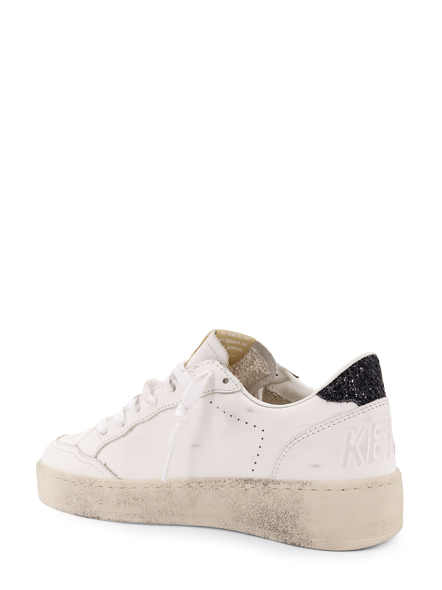 Shop Golden Goose Ballstar 2 Leather Upper And Spur Glitter Star And Heel In White