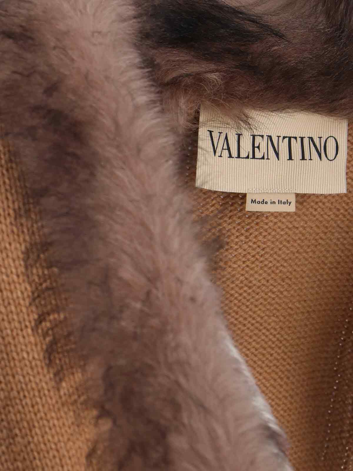 Valentino Cashmere And Shearling Jacket In Brown