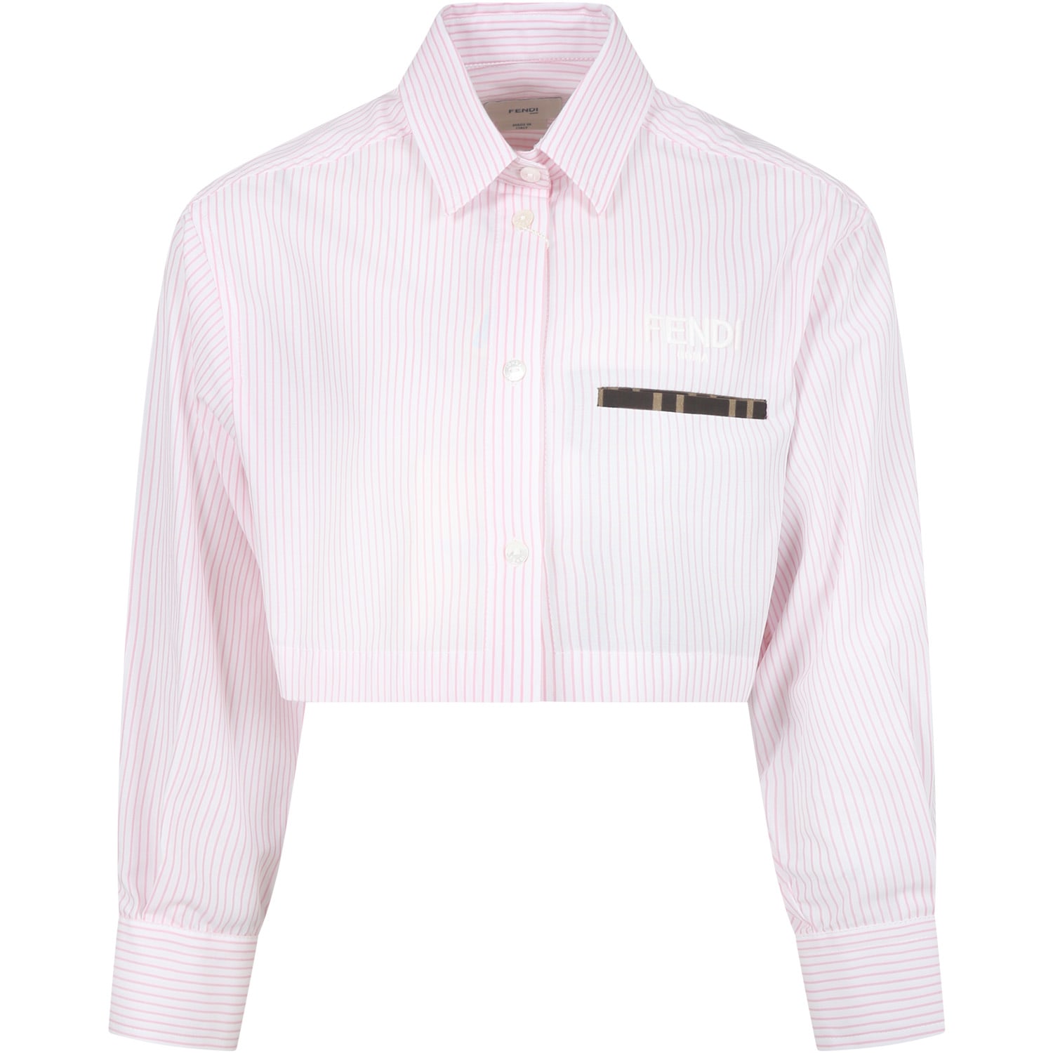FENDI PINK SHIRT FOR GIRL WITH LOGO