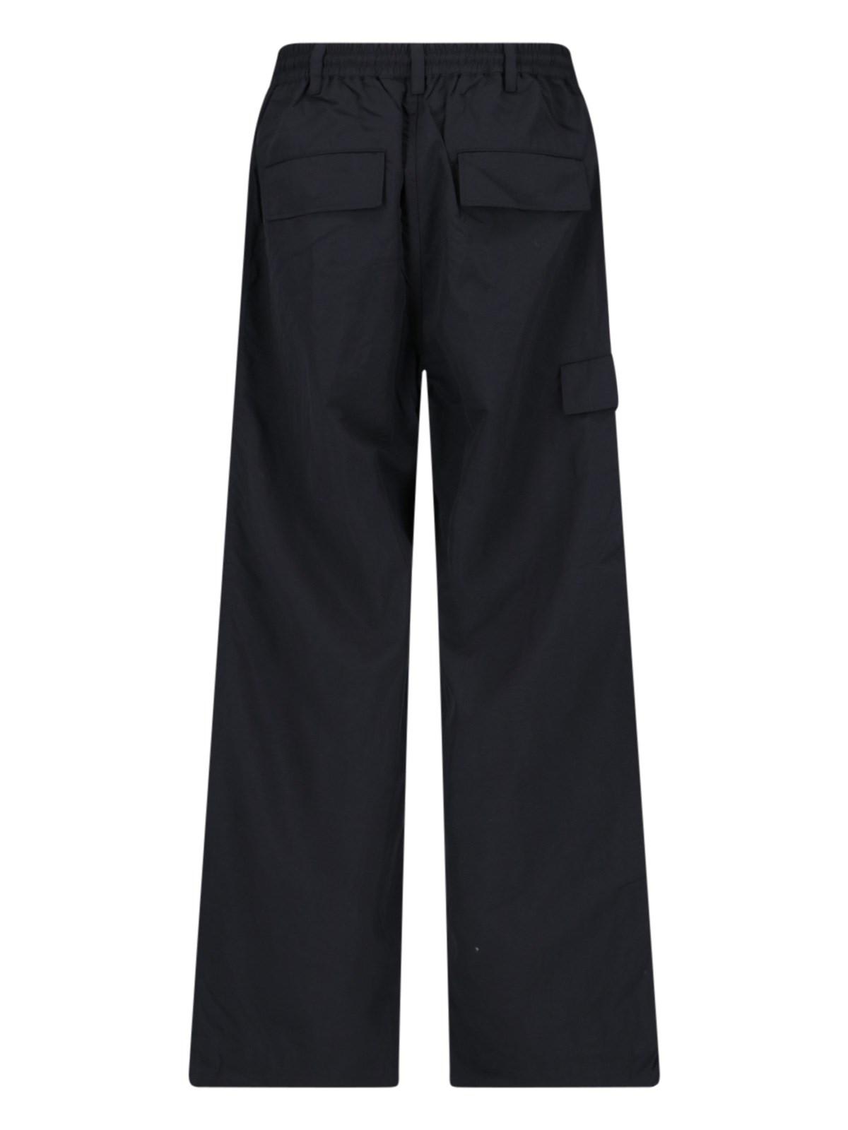 Shop Y-3 Buttoned Cargo Trousers In Black