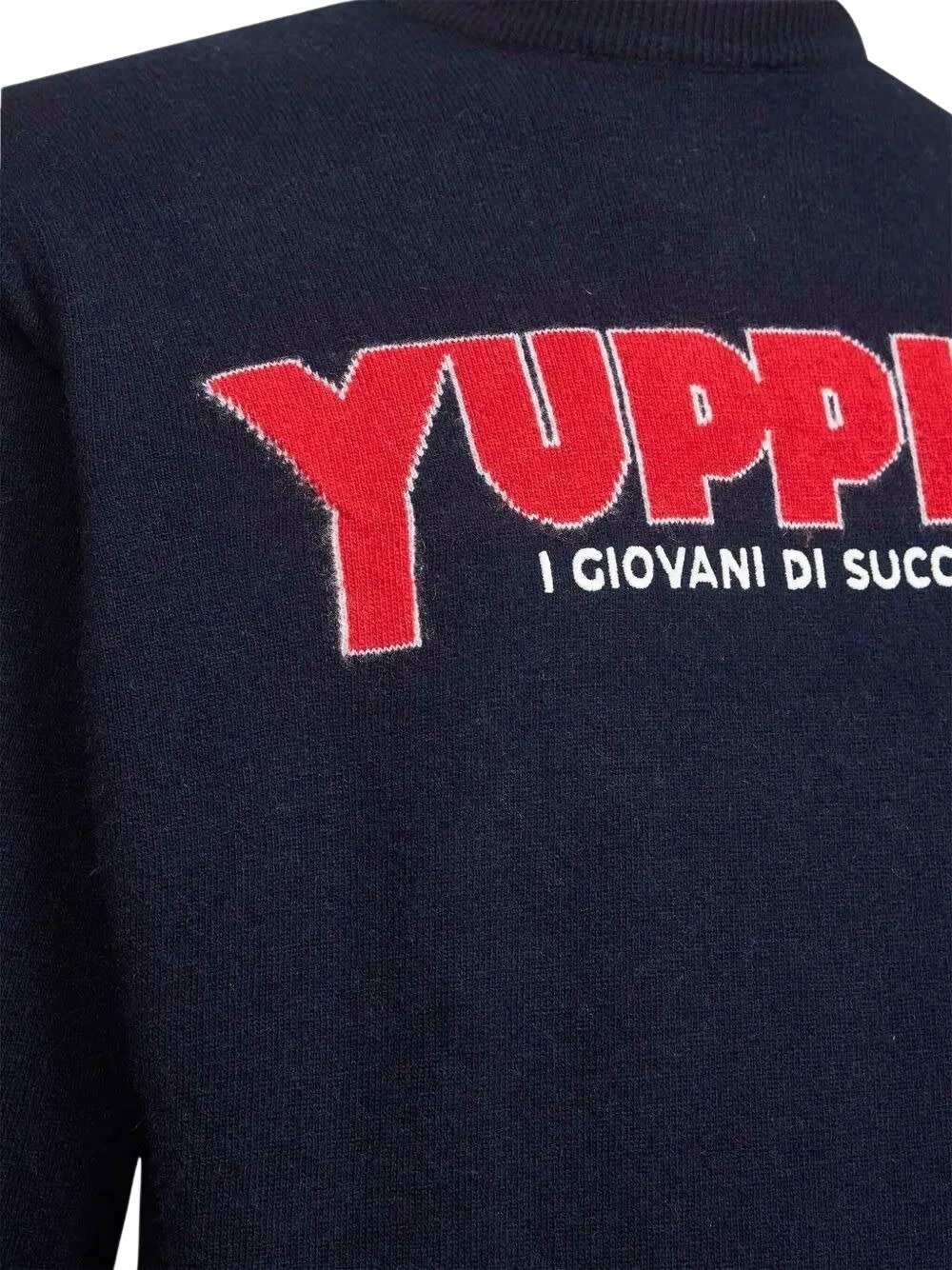 Mc2 Saint Barth Heron Light Sweater With Yuppies I Giovani Di Successo Embroidery In Blue