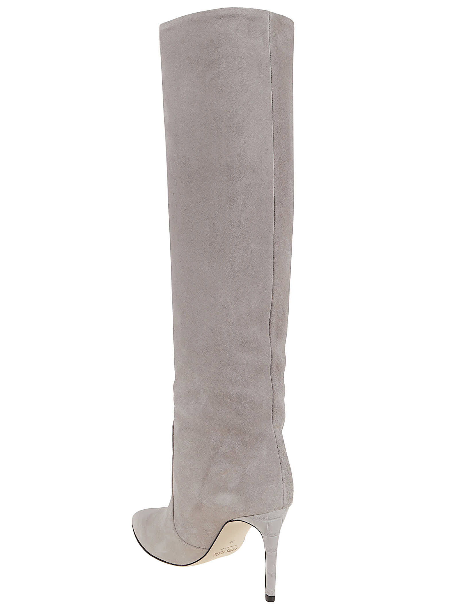 Paris Texas Suede Stiletto Boot 85 In Neutral