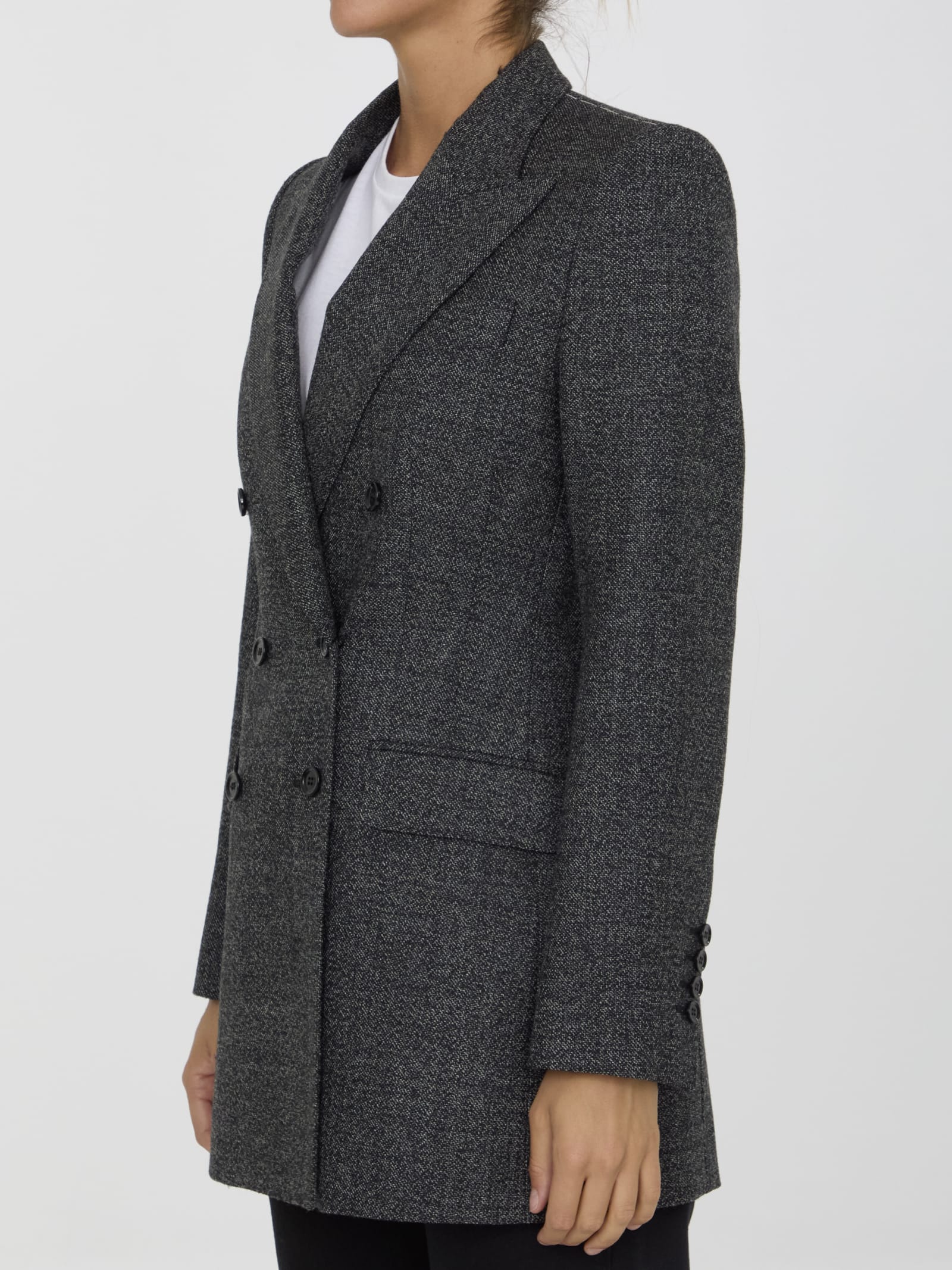 Shop Dolce & Gabbana Wool Jacket In Grey