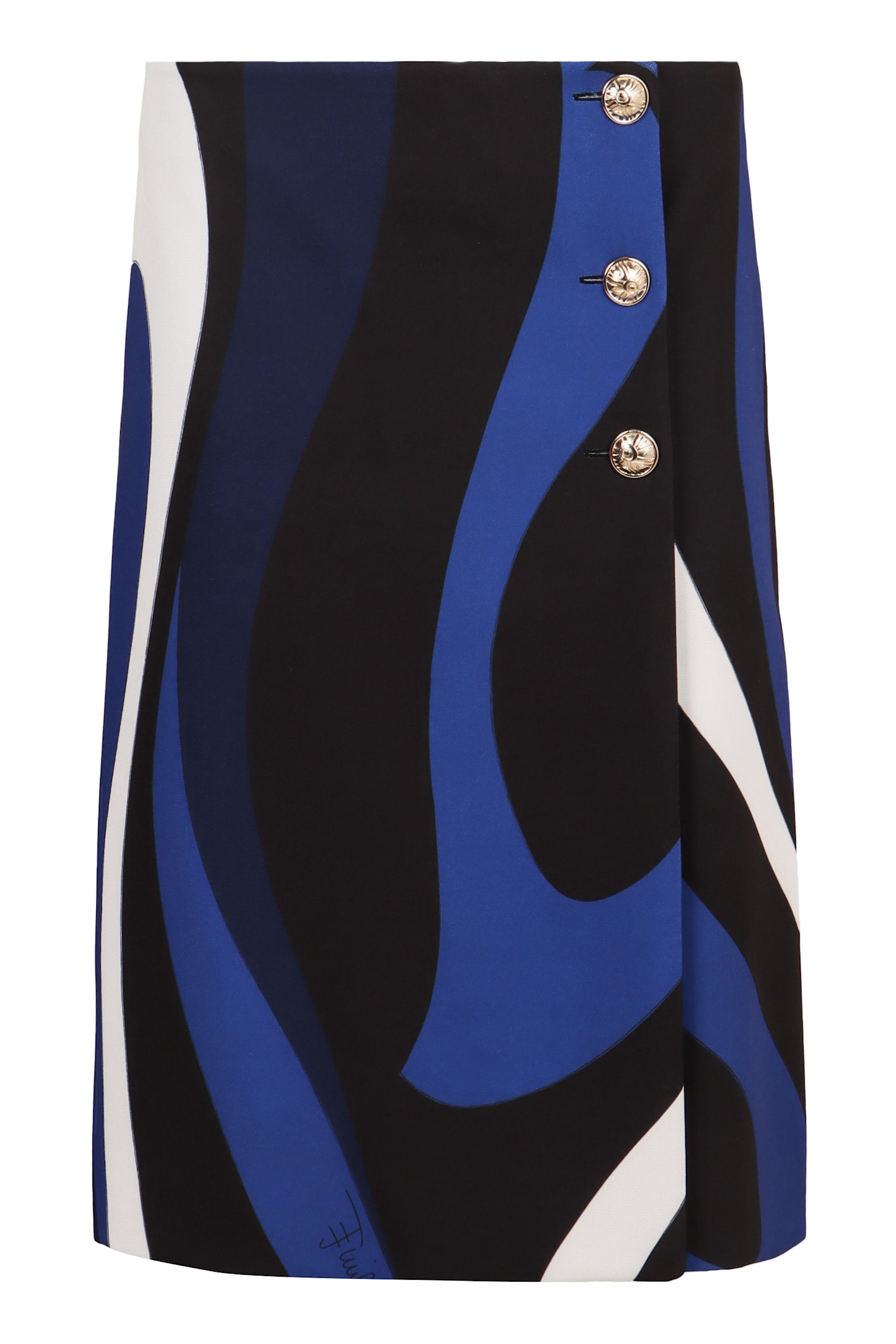 Shop Pucci Printed Wrap Skirt In Blue