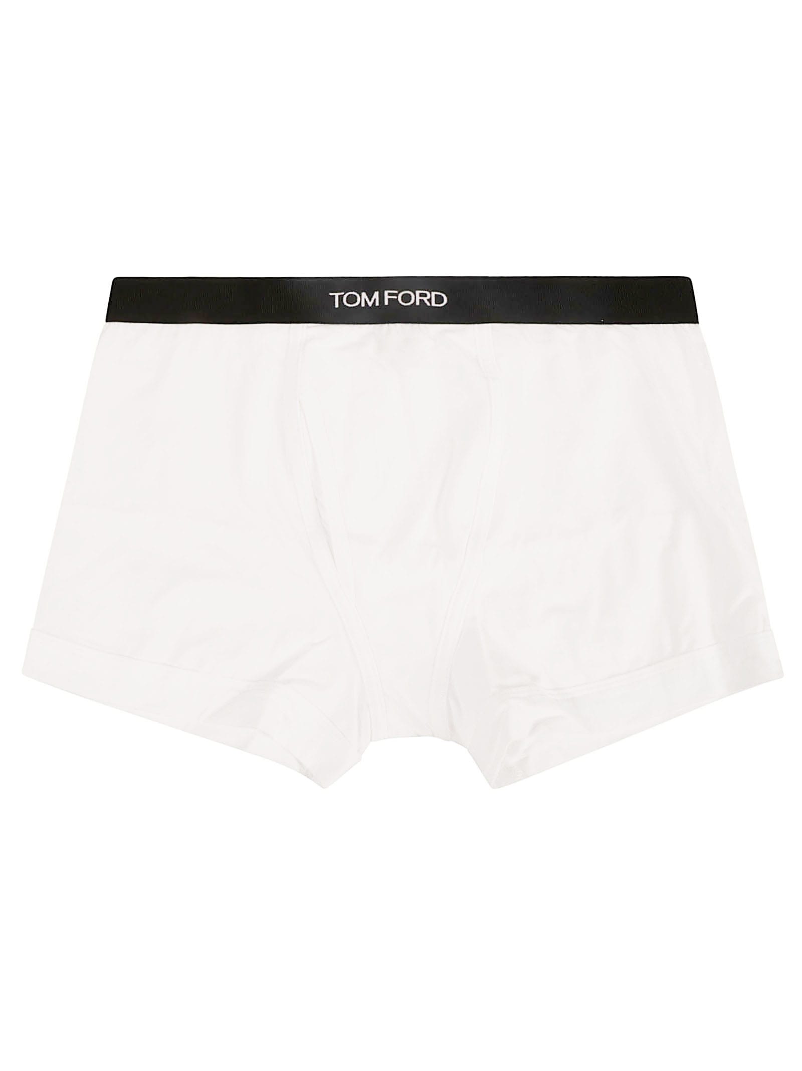 Shop Tom Ford Logo Waist Boxer Shorts In White