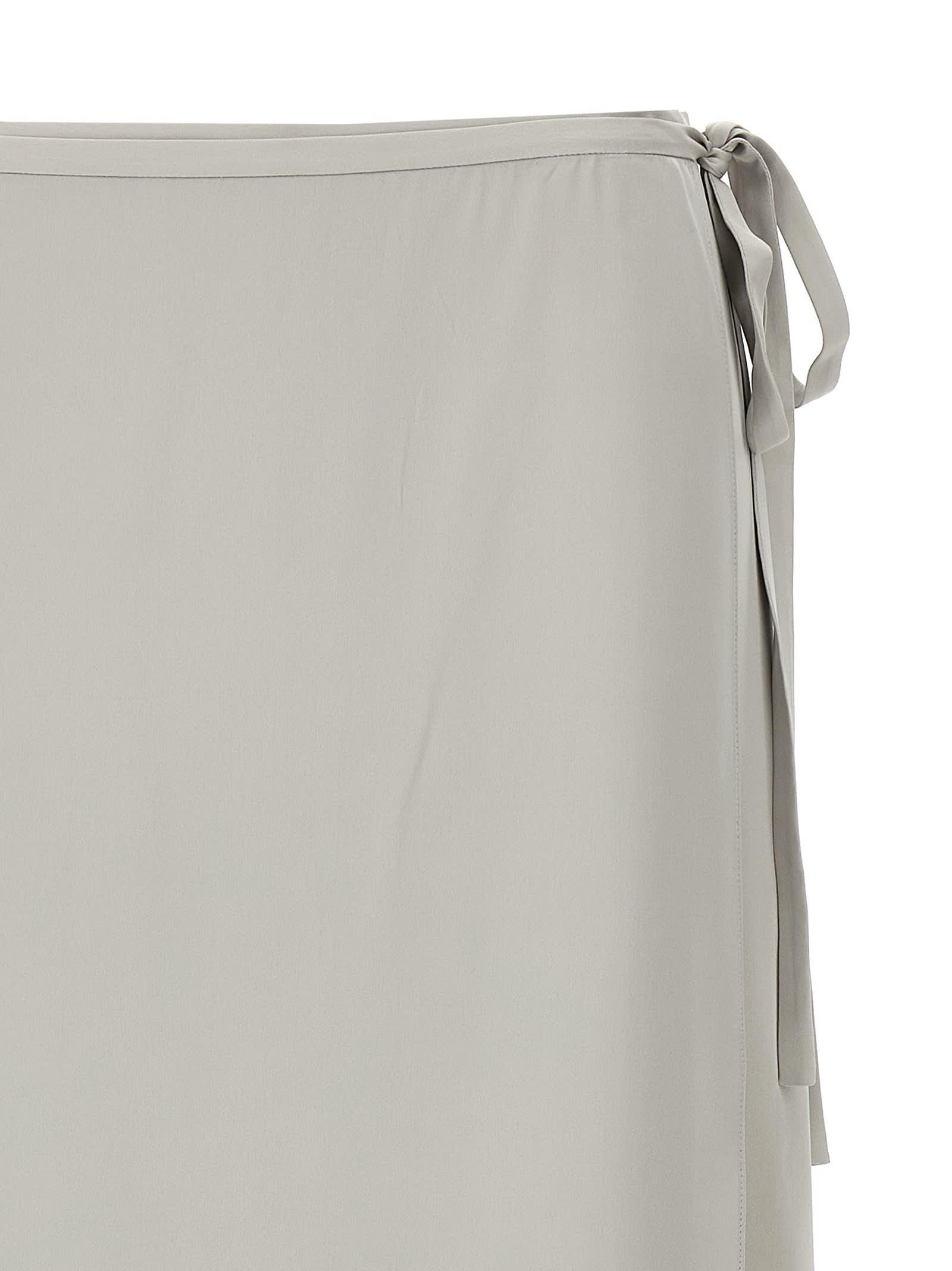 Theory 'tie Wrap' High Waist Midi Skirt In Gray