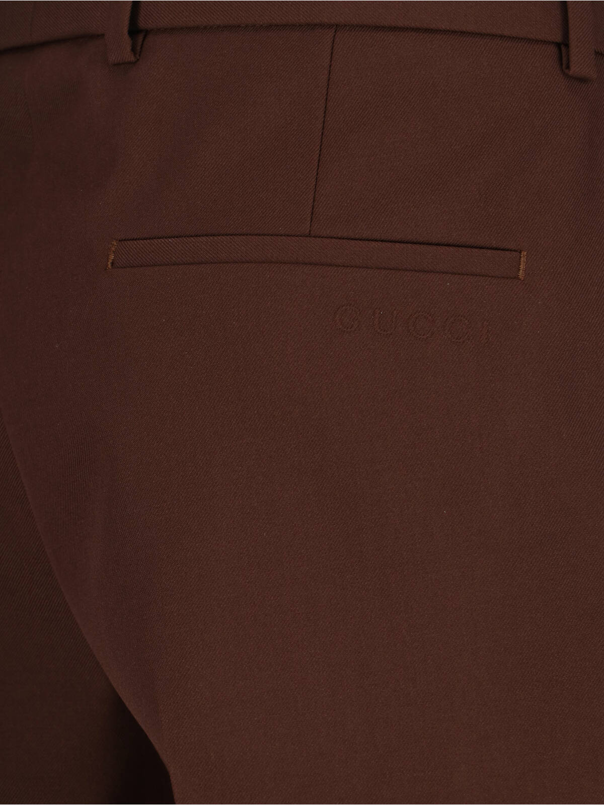 Gucci Wool Twill Trousers In Brown