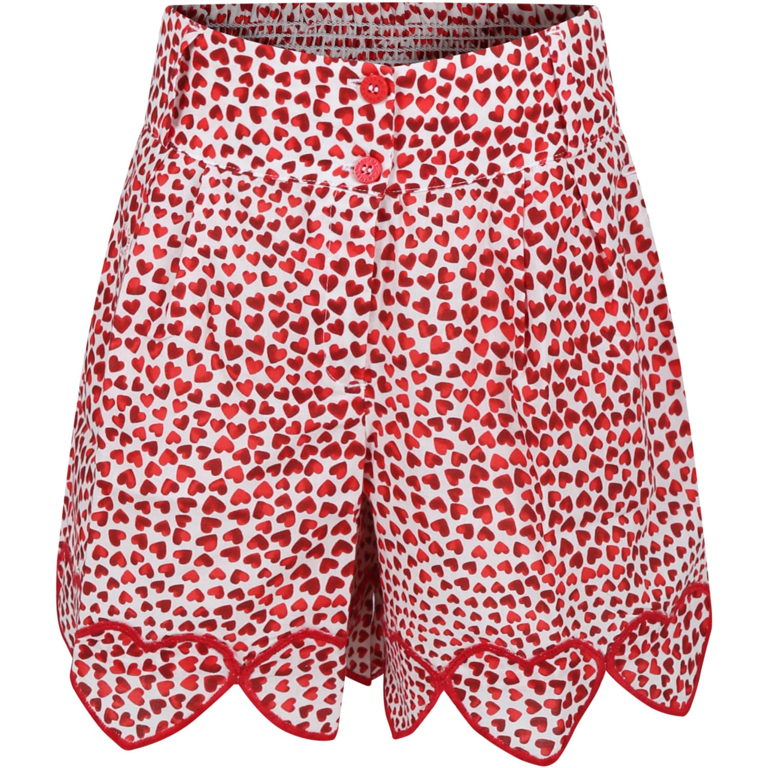 Shop Stella Mccartney Red Short For Girl With Hearts