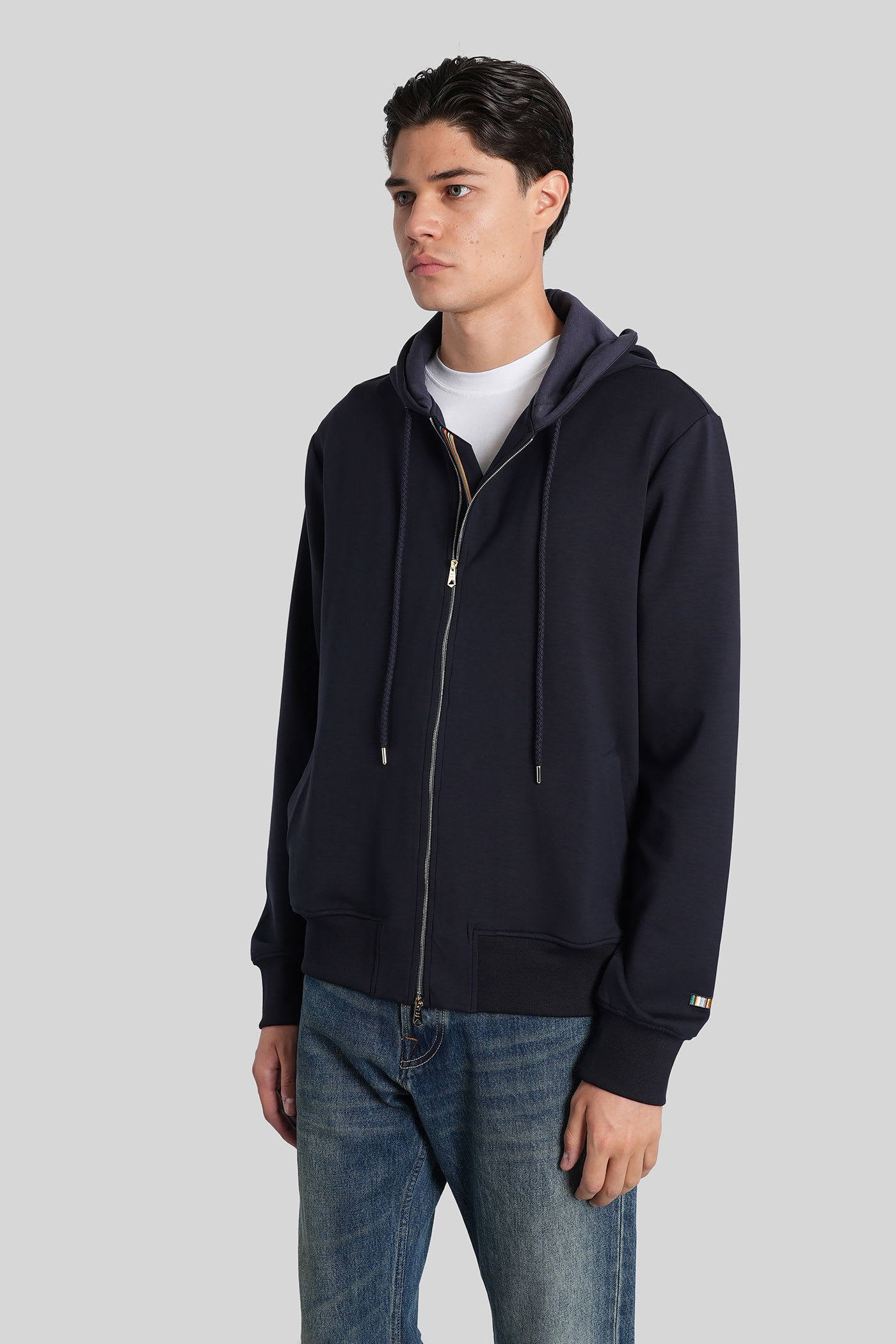 Paul Smith Sweatshirt In Blue Wool And Polyester In Blue