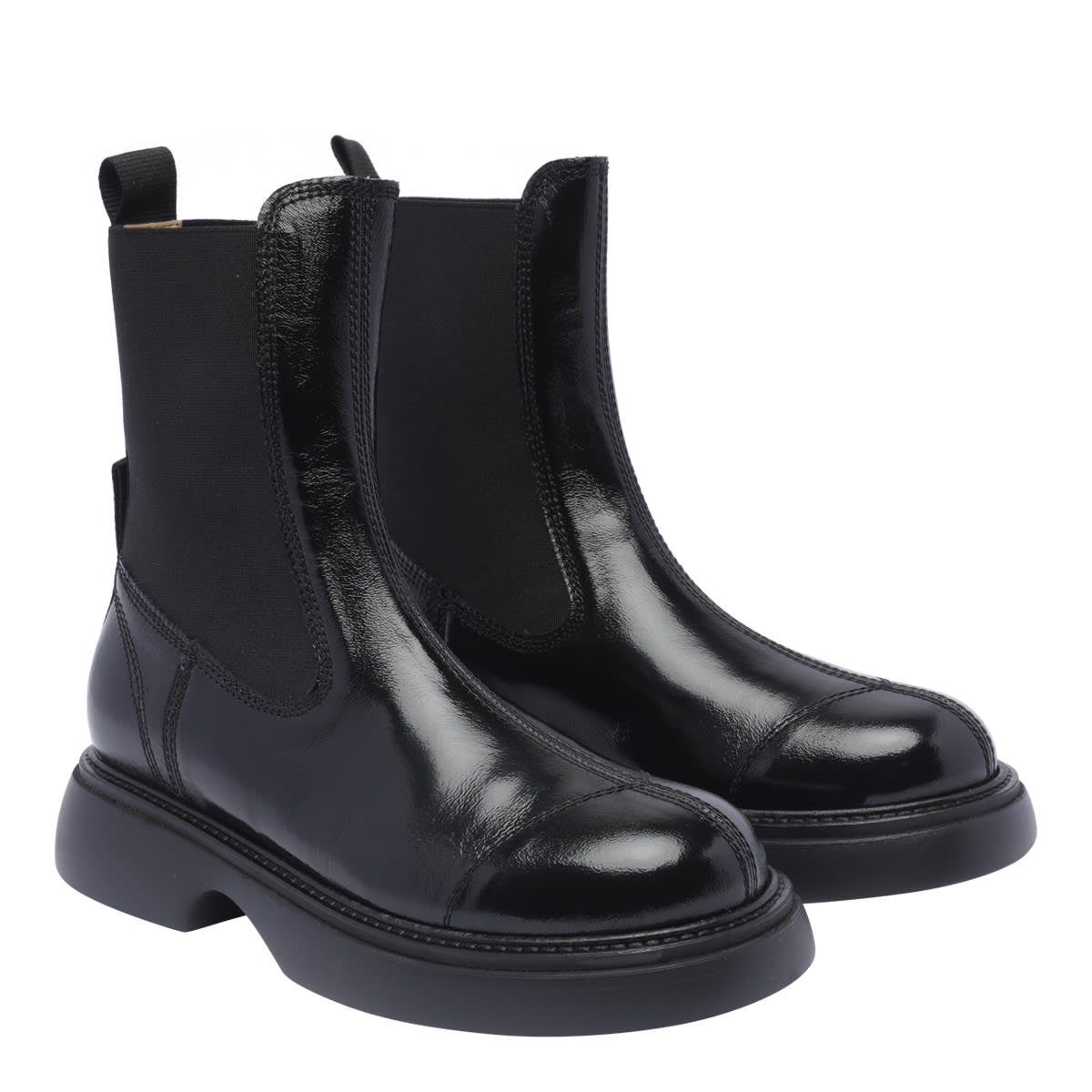 Shop Ganni Black Everyday Mid Chelsea Boots