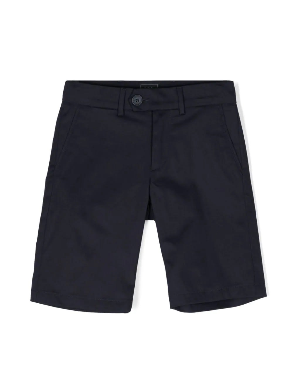 Shop Fay Navy Blue Cotton Blend Tailored Bermuda Shorts