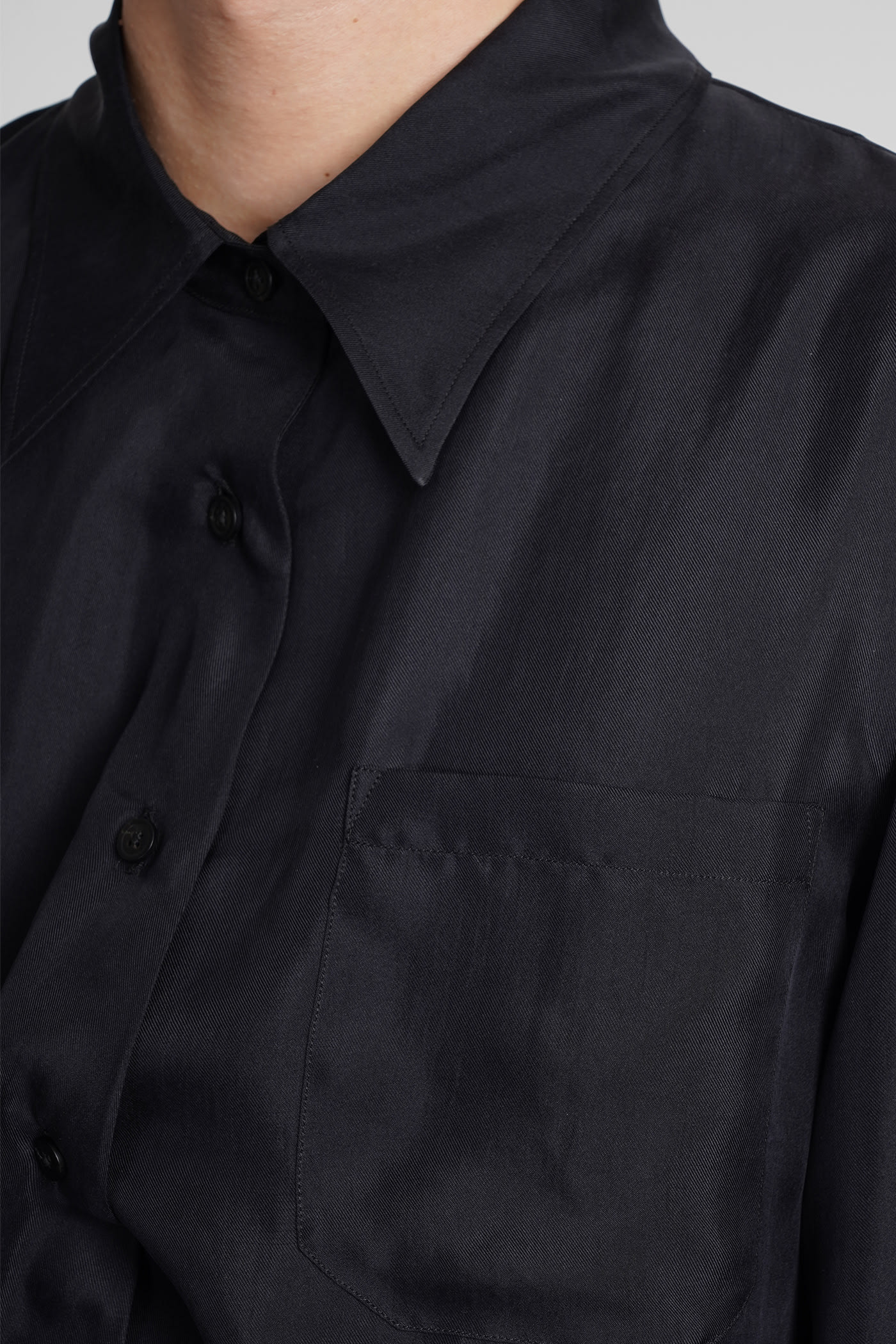 Shop Ann Demeulemeester Shirt In Black Silk