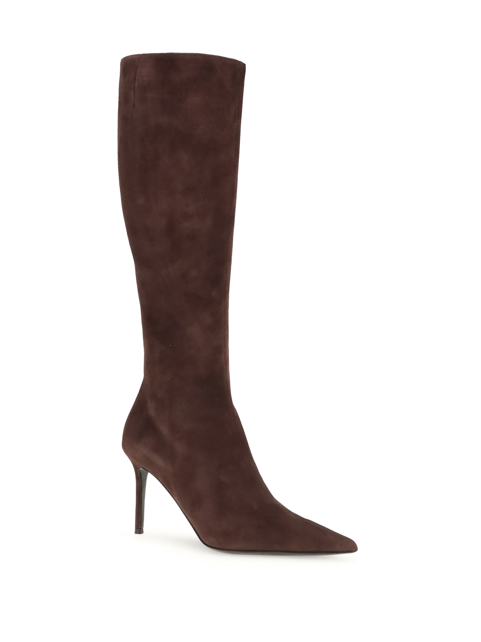 Giuseppe Zanotti 85mm Tamigi Suede Pointed-toe Knee-high Boots In Brown