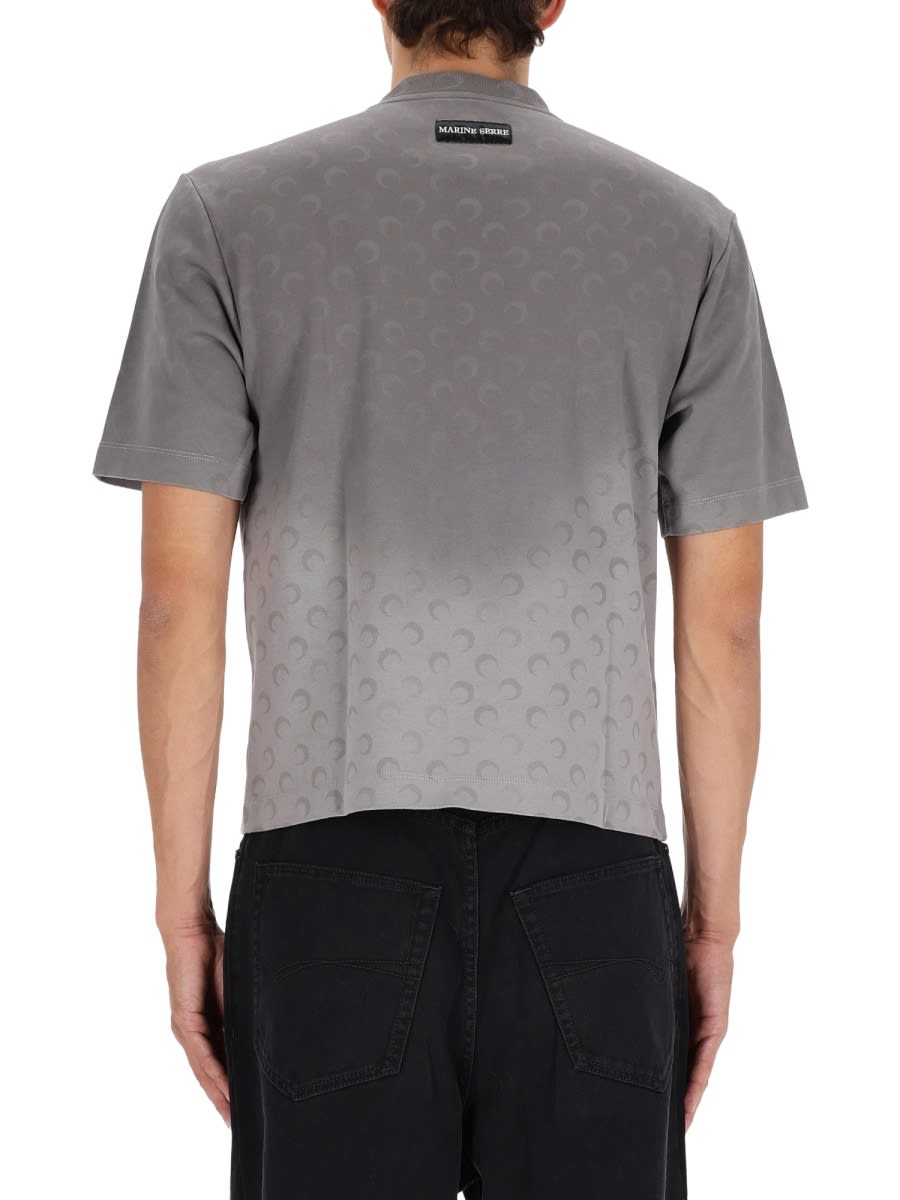 Marine Serre Faded Moon T-shirt In Gray
