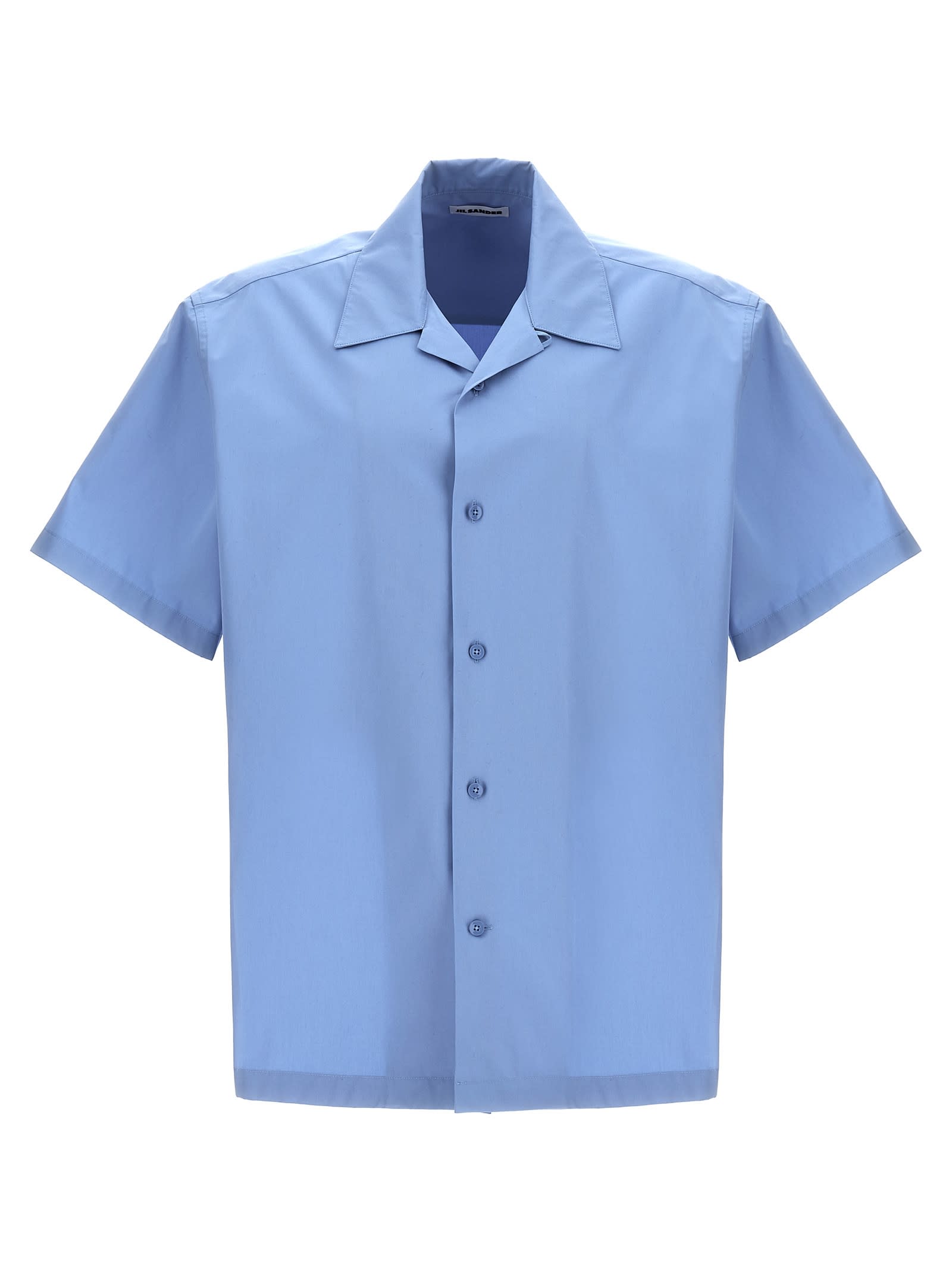 Shop Jil Sander Bowling Shirt In Clear Blue