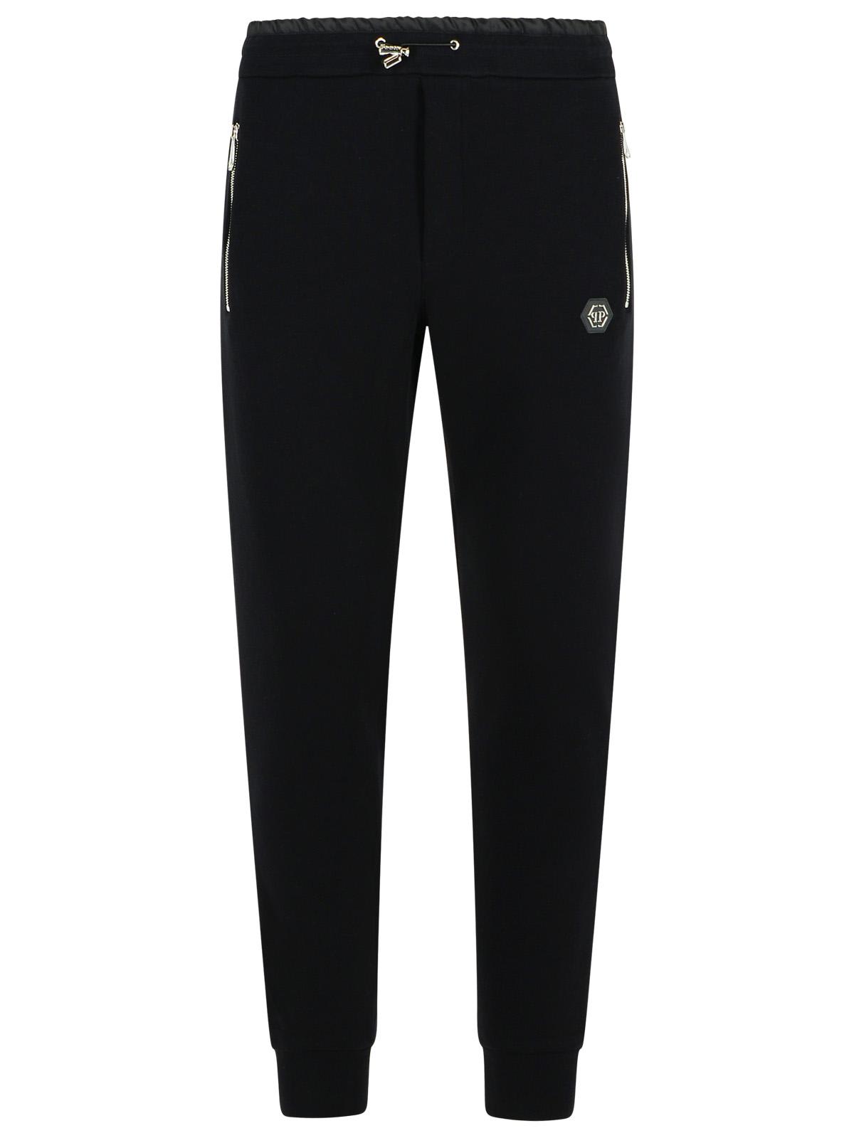 Philipp Plein Jogger Black Cotton Pants In Black