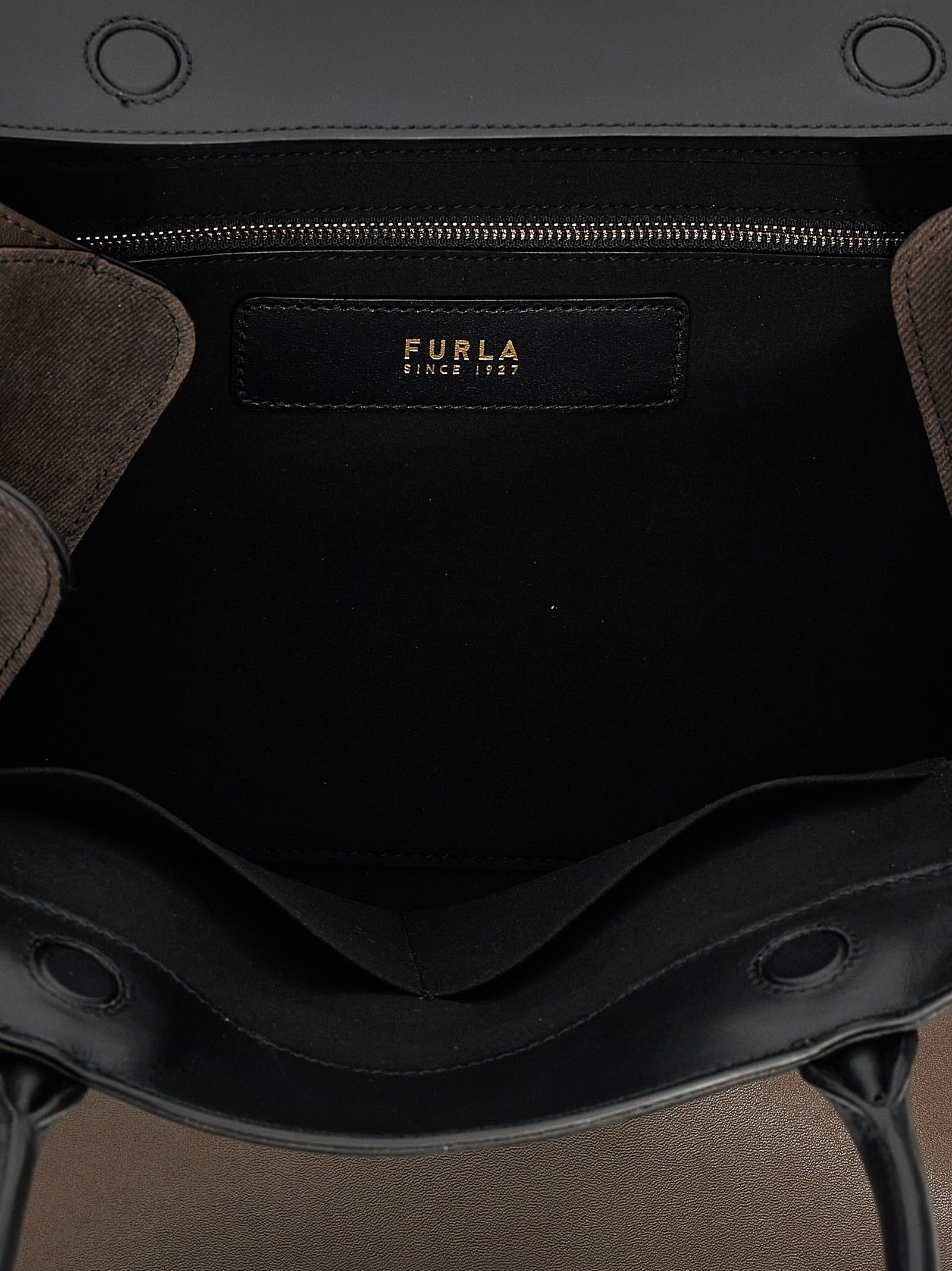 Furla Meridiana L Shoulder Bag In S Mogany Black Brown