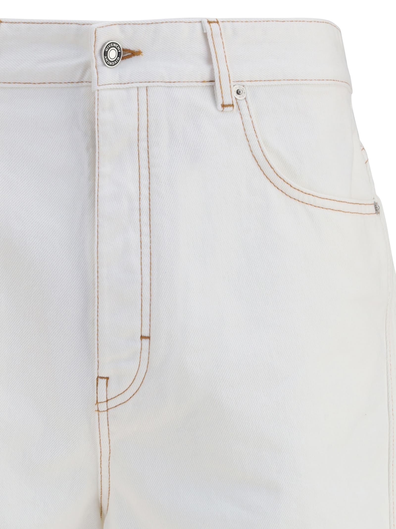 Givenchy White Denim Wide-leg Jeans In White