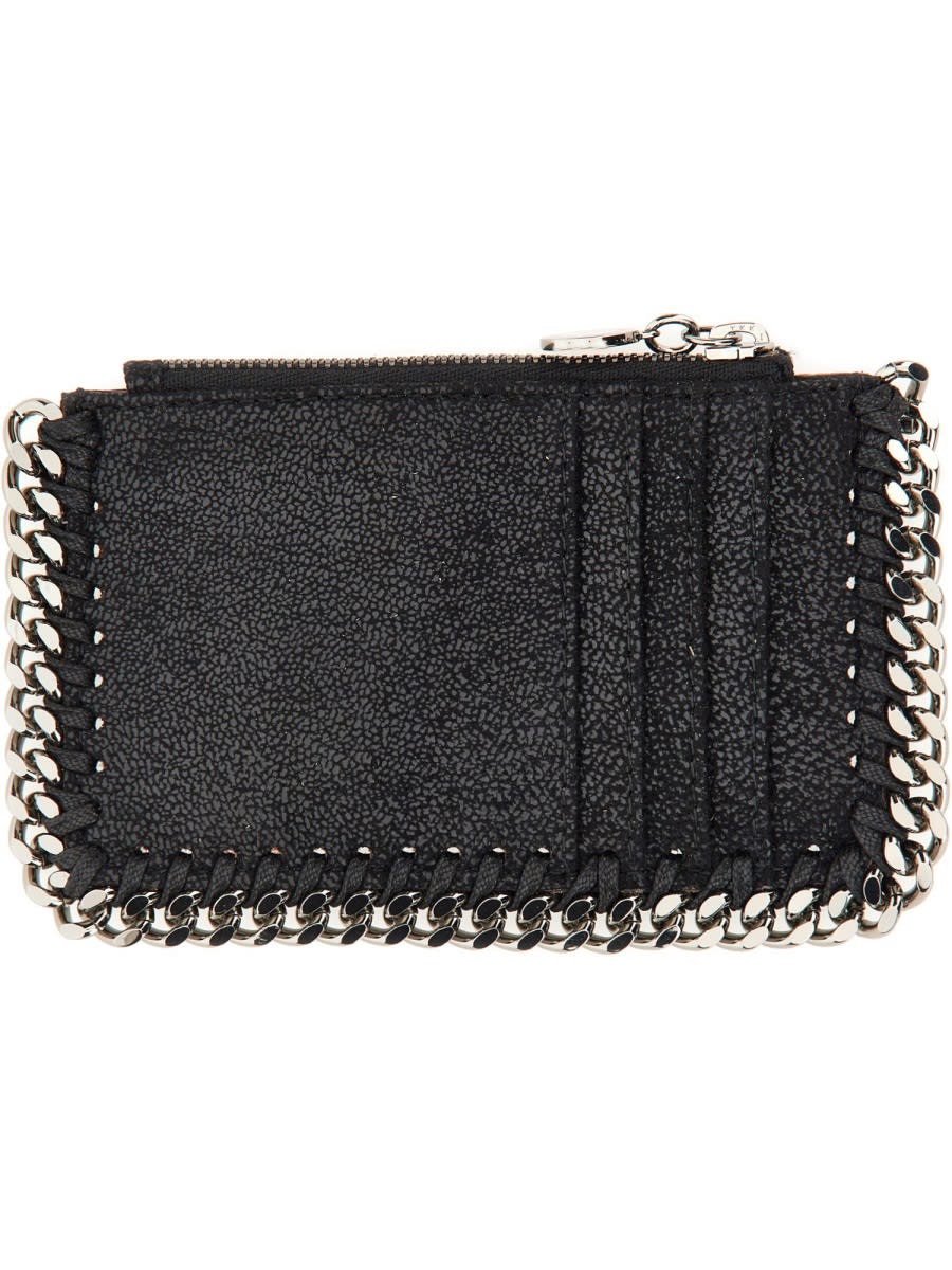 Shop Stella Mccartney Zipper Card Holder In Black