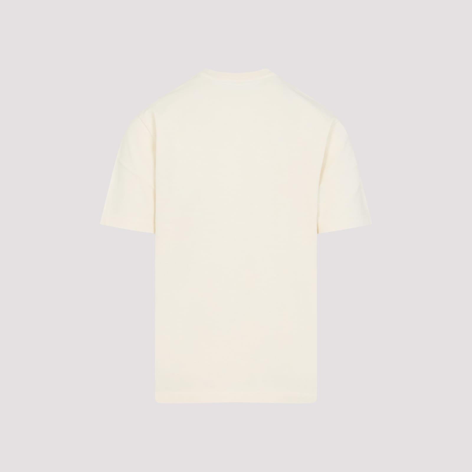 Jacquemus Le T-shirt Gros Grain Beige T-shirt With Logo Patch On The Front In Cotton Man In White