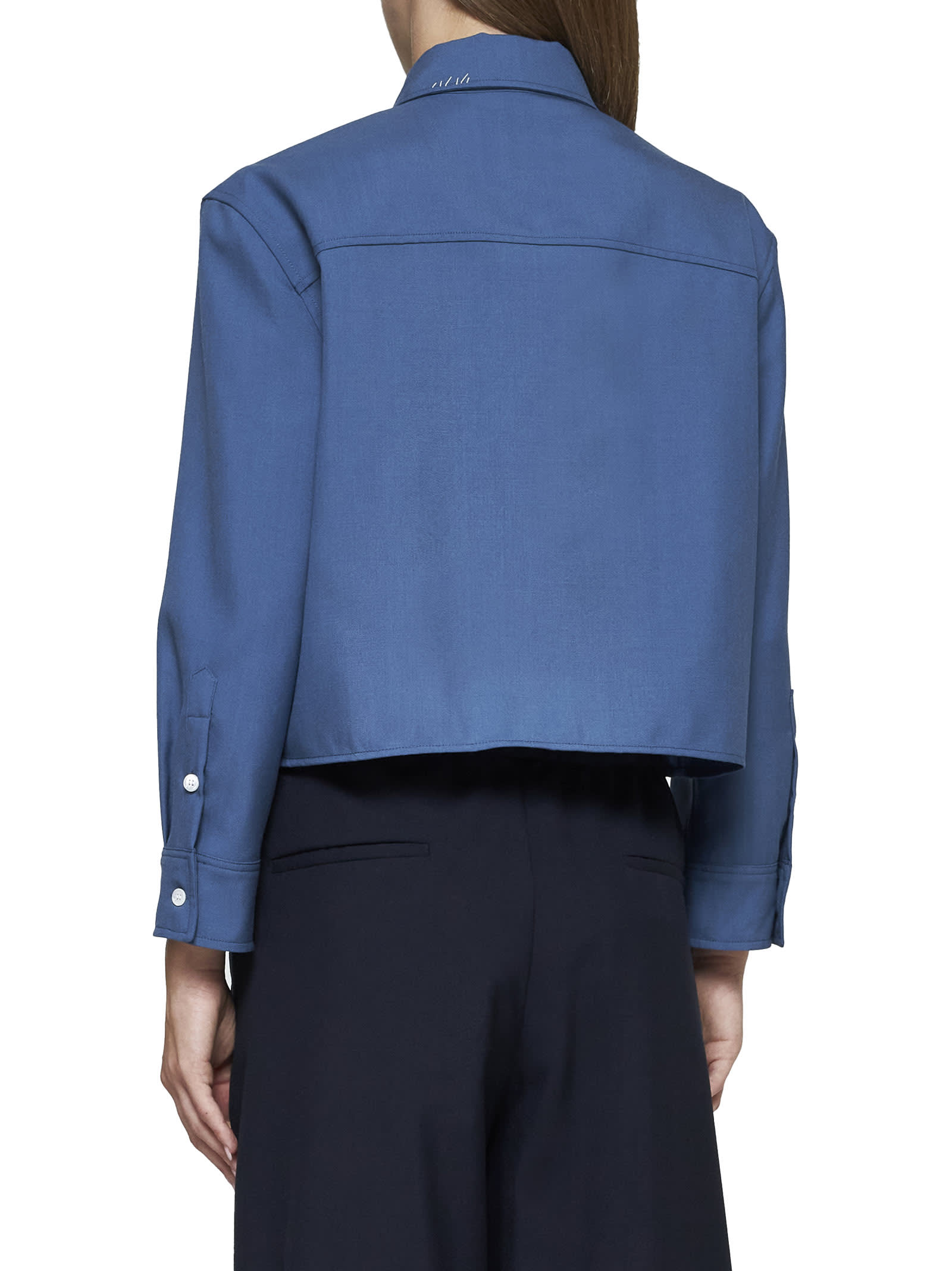 Shop Marni Shirt In Sapphire Blue