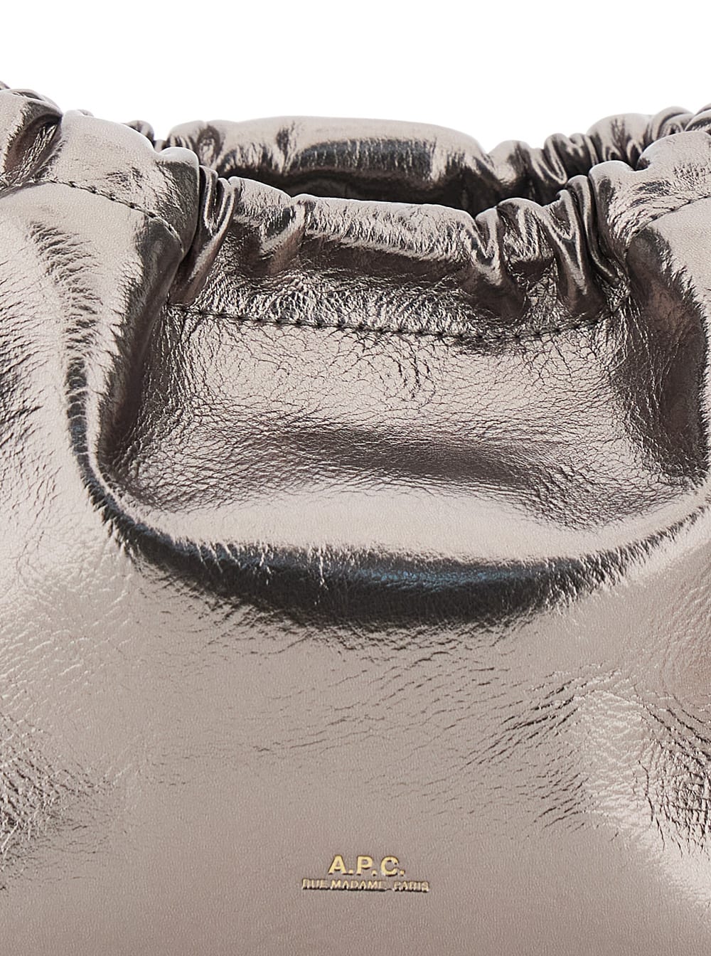 Apc A.p.c. Shoulder Bag With Metallic Drawstring In Silver